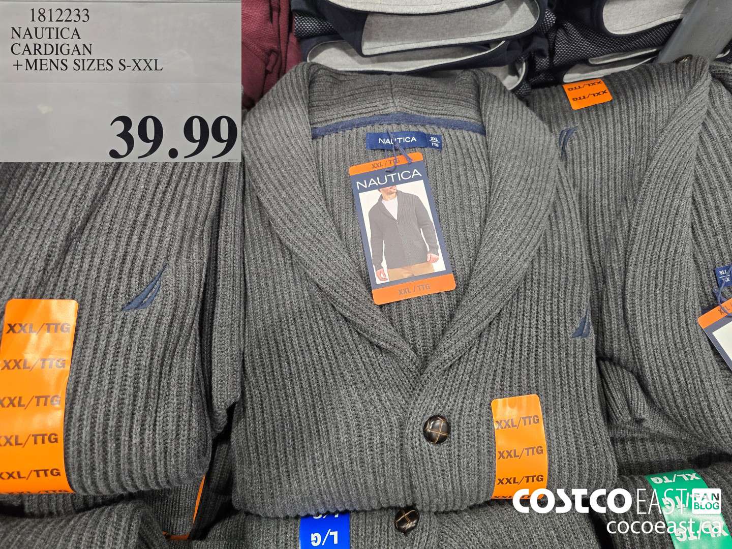 1812233 NAUTICA CARDIGAN + MENS SIZES S-XXL $39.99