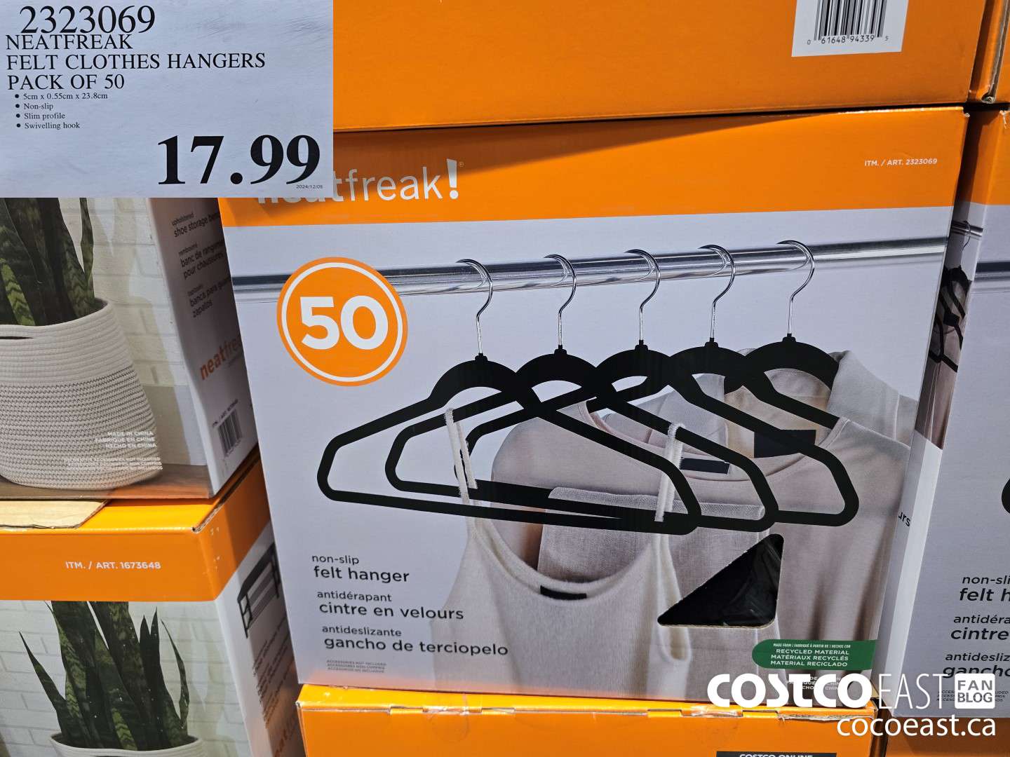 2323069 NEATFREAK FELT CLOTHES HANGERS PACK OF 50 $17.99