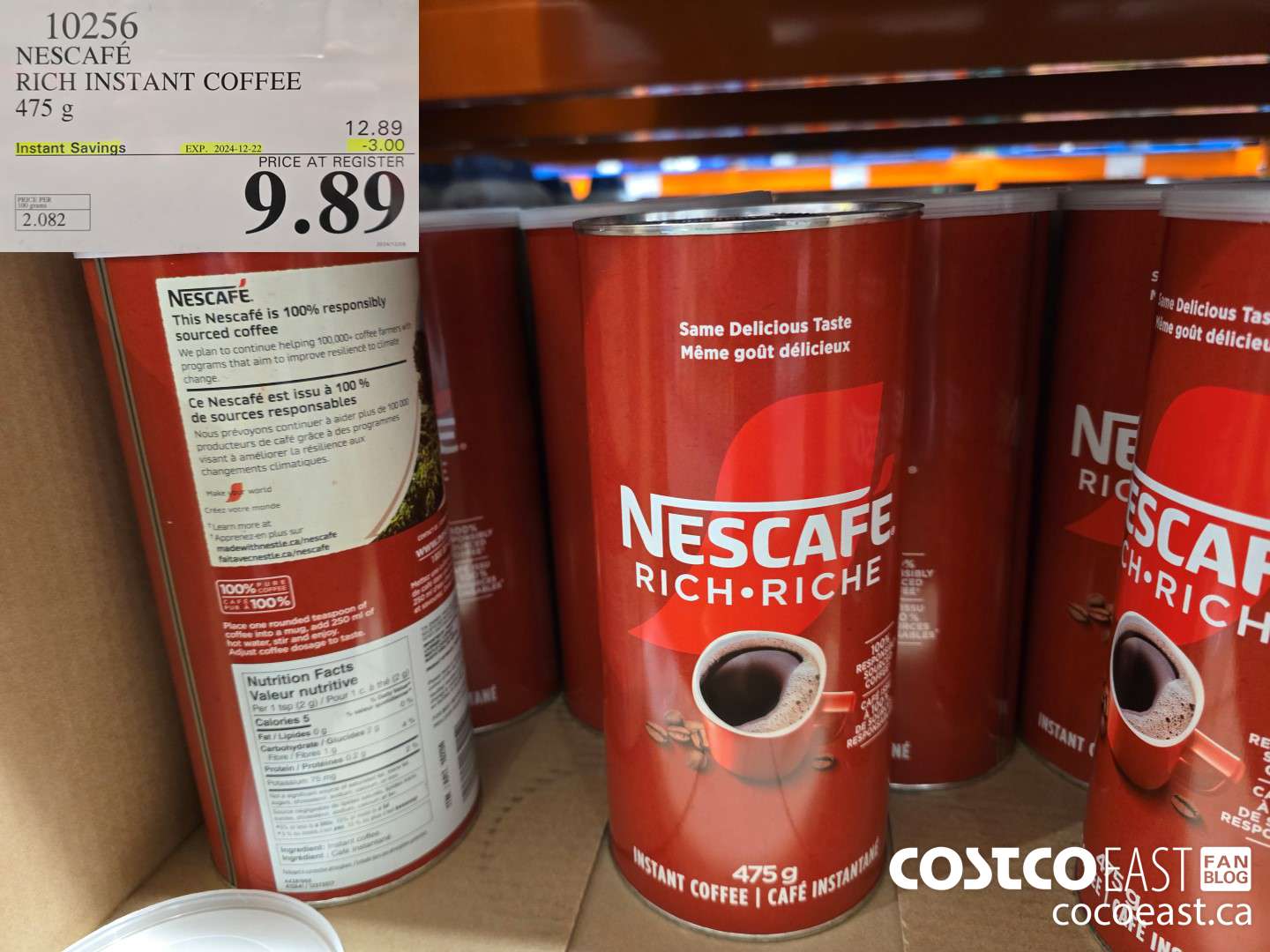 10256 NESCAFE RICH INSTANT COFFEE 475 G ($3.00 INSTANT SAVINGS EXPIRES ON 2024-12-22) $9.89