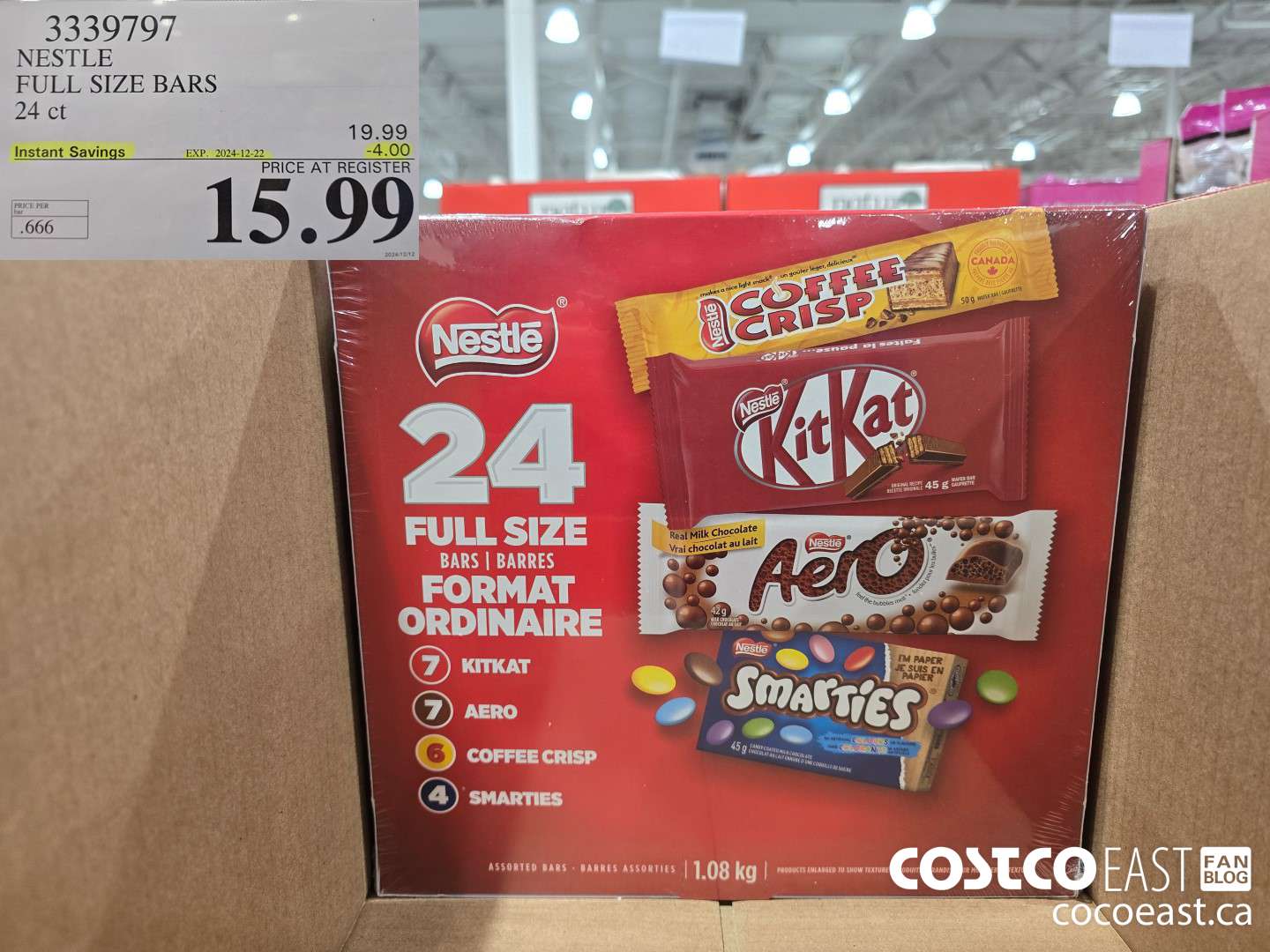 3339797 NESTLE FULL SIZE BARS 24 CT ($4.00 INSTANT SAVINGS EXPIRES ON 2024-12-22) $15.99