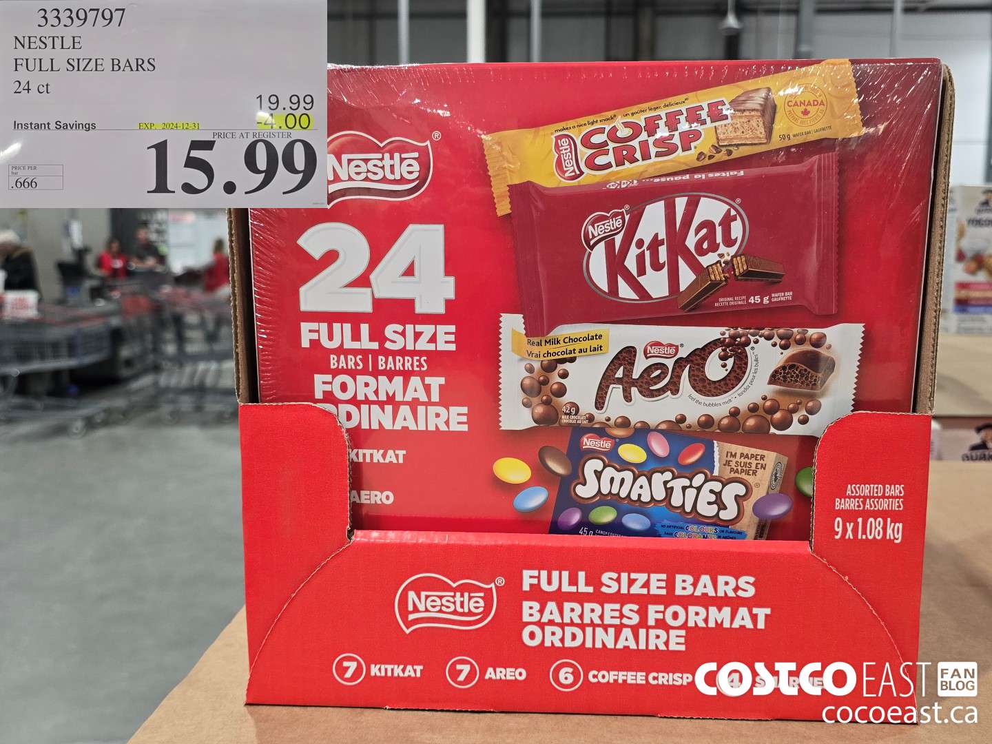 3339797 NESTLE FULL SIZE BARS 24 CT ($4.00 INSTANT SAVINGS EXPIRES ON 2024-12-31) $15.99