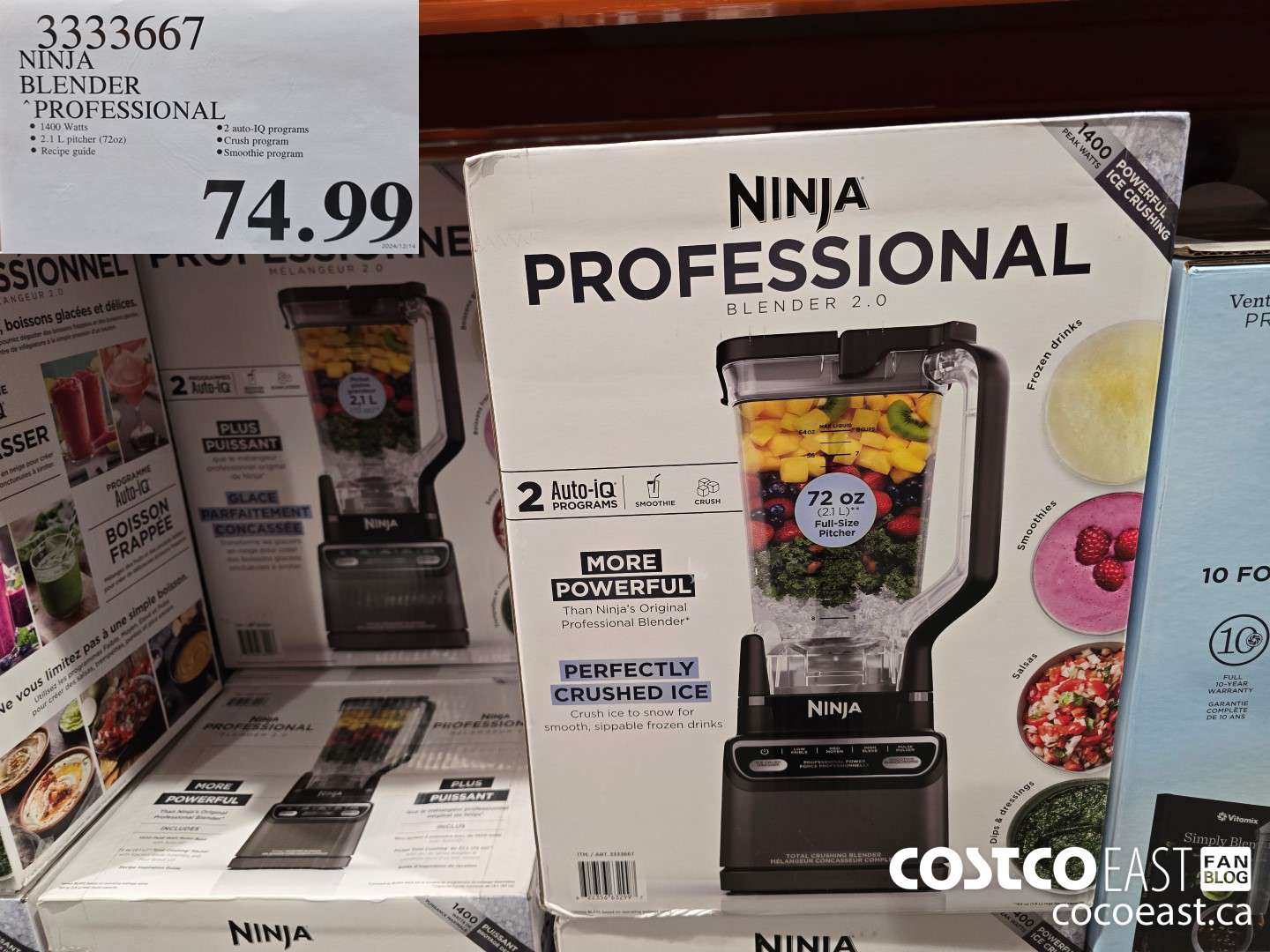 3333667 NINJA BLENDER PROFESSIONAL. $74.99