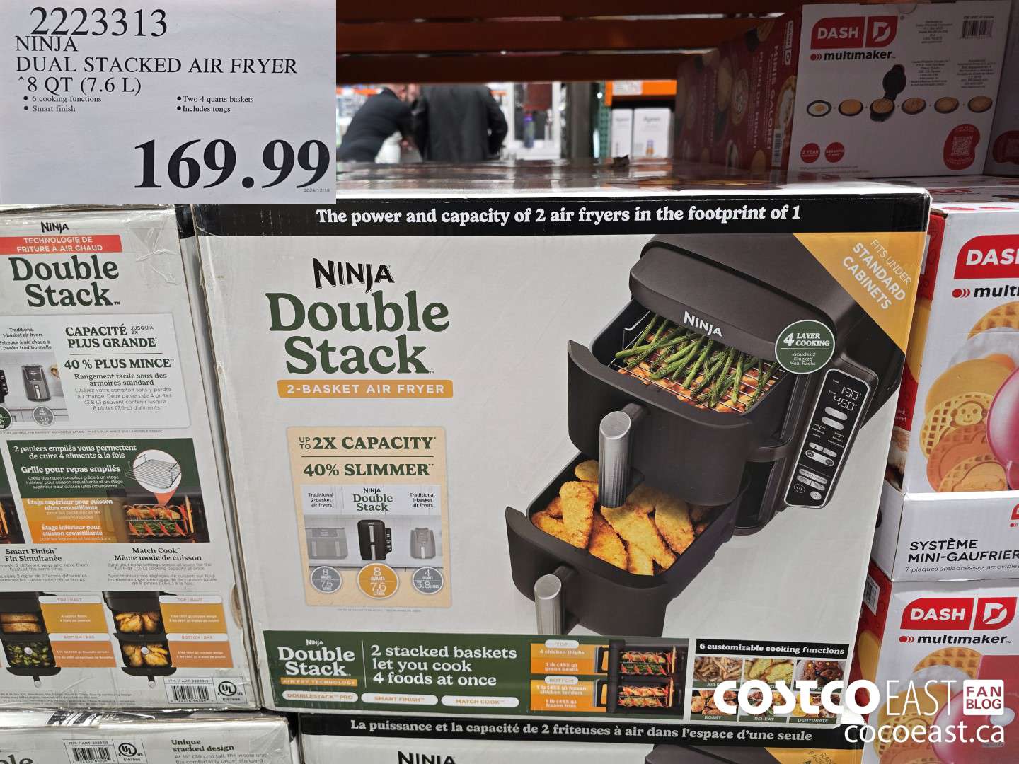2223313 NINJA DUAL STACKED AIR FRYER 8 QT (7.6L) $169.99