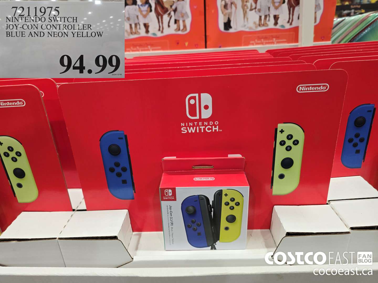 7211975 NINTENDO JOY-CON SWITCH CONTROLLER BLUE AND NEON YELLOW $94.99