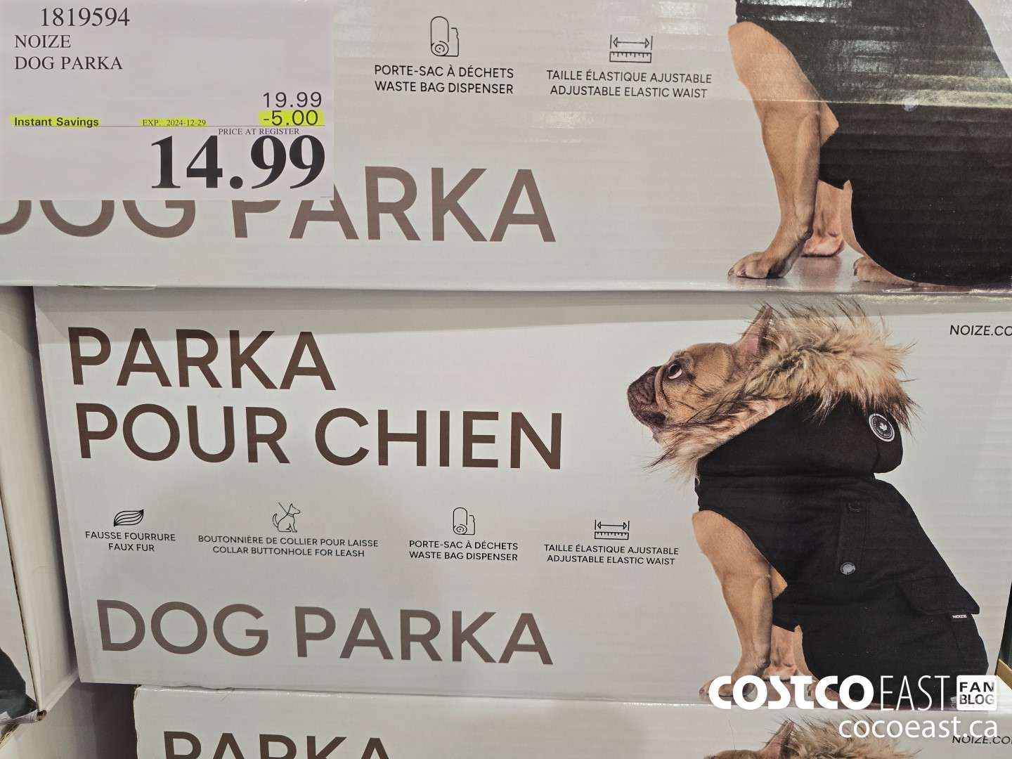 1819594 NOIZE DOG PARKA (EXPIRES ON 2024-12-29) $14.99