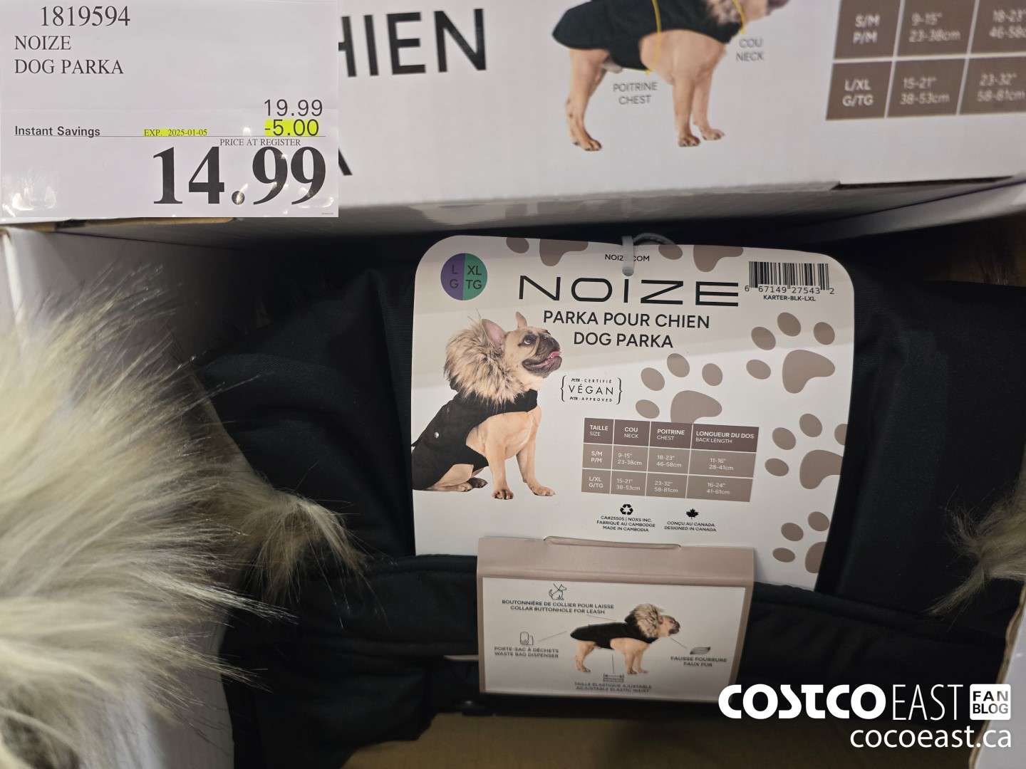 1819594 NOIZE DOG PARKA ($5.00 INSTANT SAVINGS EXPIRES ON 2025-01-05) $14.99