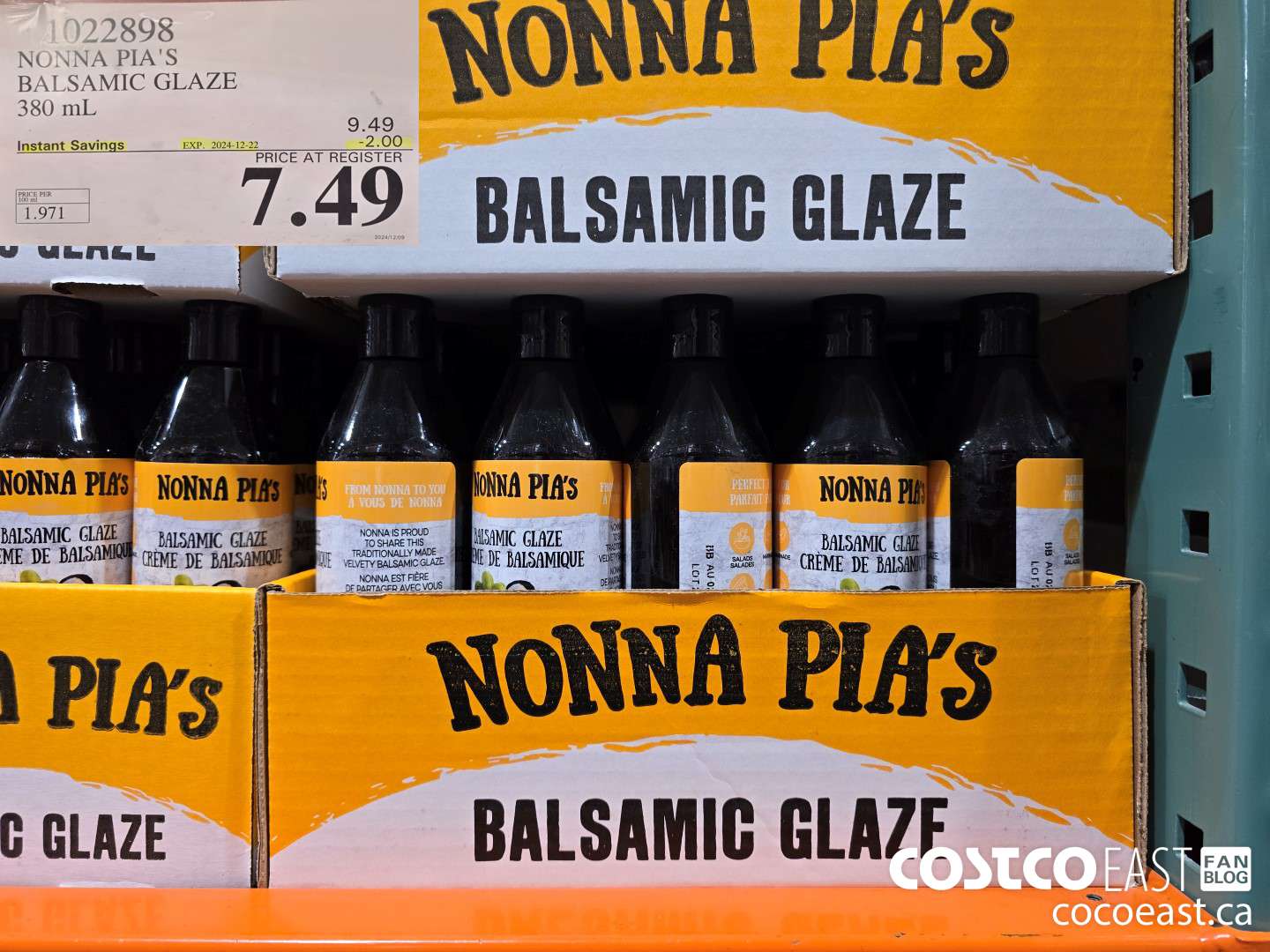 1022898 NONNA PIA'S BALSAMIC GLAZE 380 ML ($2.00 INSTANT SAVINGS EXPIRES ON 2024-12-22) $7.49