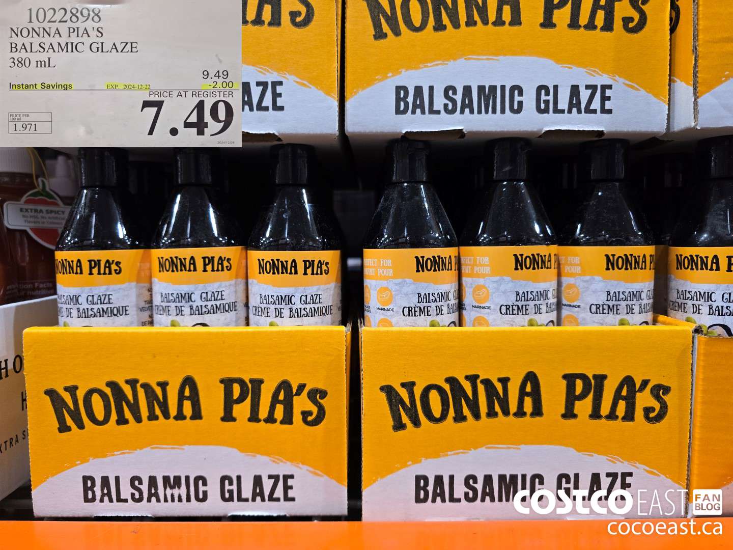 1022898 NONNA PIA'S BALSAMIC GLAZE 380 ML ($2.00 INSTANT SAVINGS EXPIRES ON 2024-12-22) $7.49