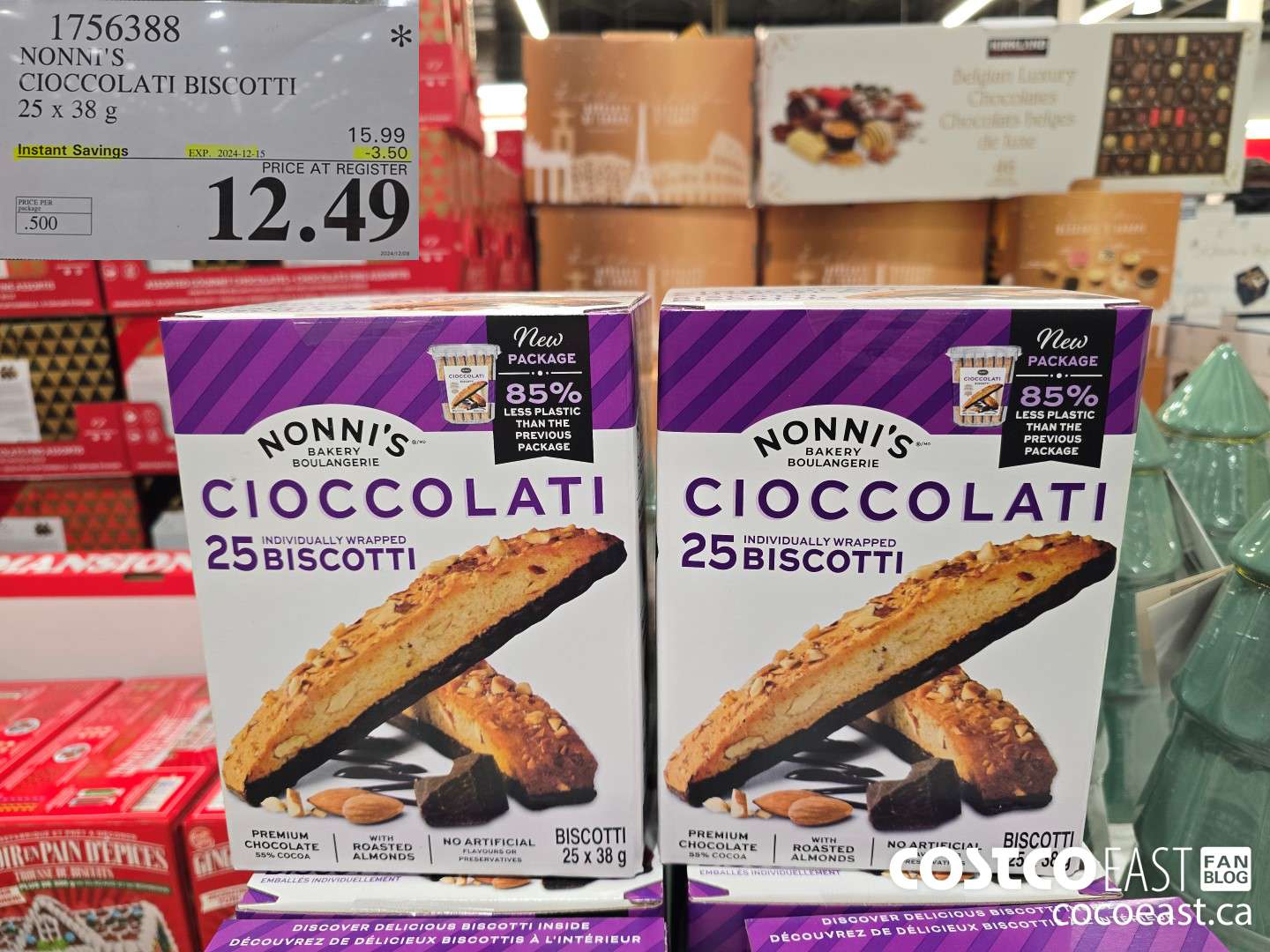 1756388 NONNI'S CIOCOLATI BISCOTTIS 25 X 38 G ($3.50 INSTANT SAVINGS EXPIRES ON 2024-12-15) $12.49