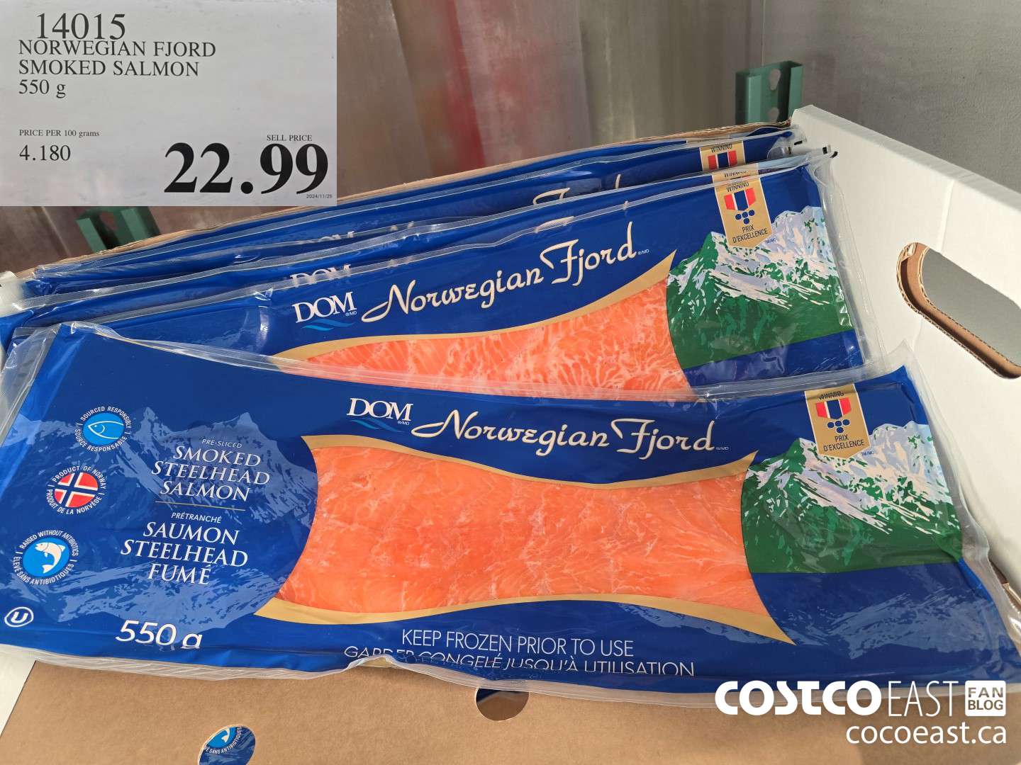 14015 NORWEGIAN FJORD SMOKED SALMON 550 G $22.99