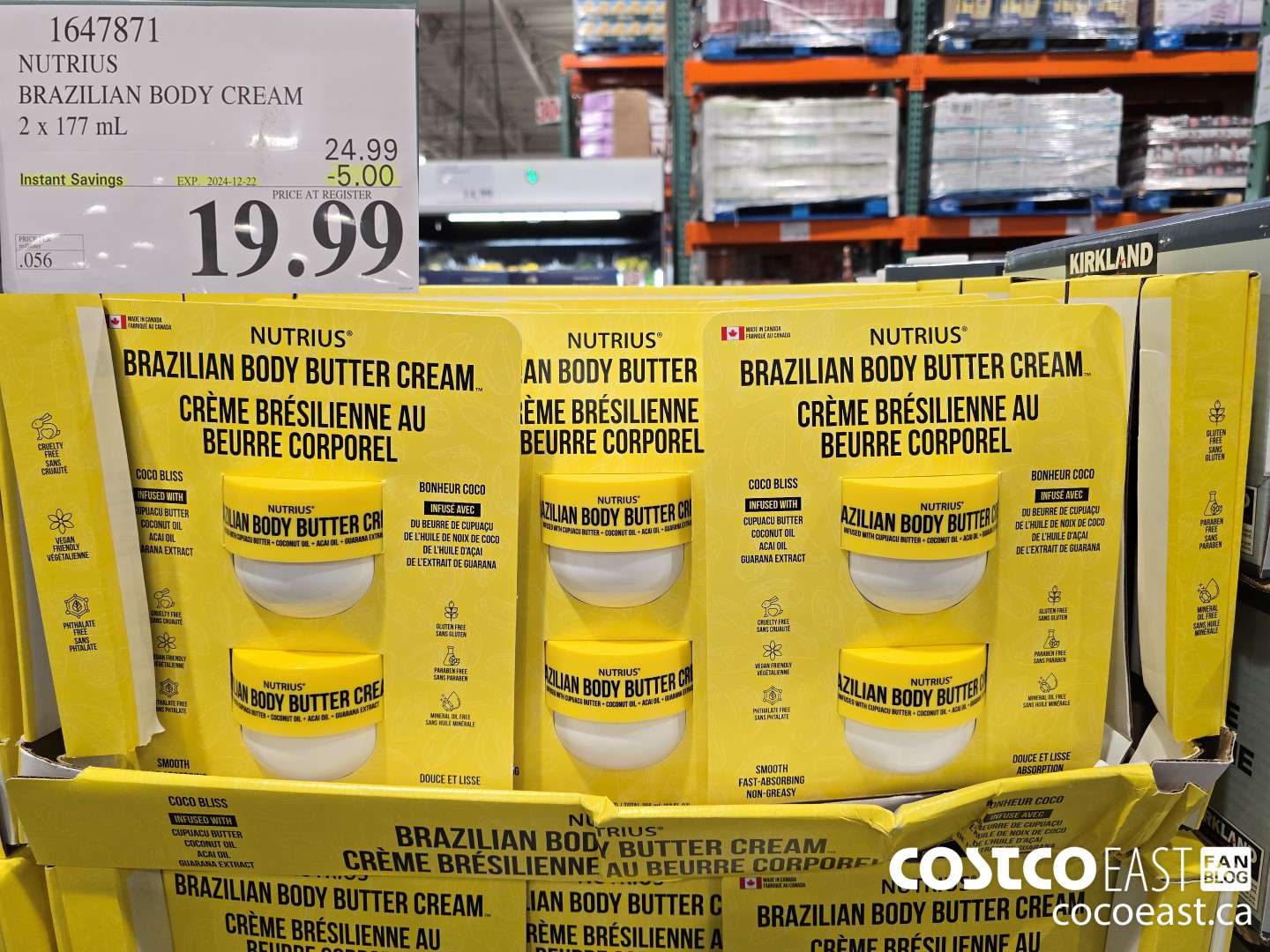 1647871 NUTRIUS BRAZILIAN BODY CREAM 2 X 177ML ($5.00 INSTANT SAVINGS EXPIRES ON 2024-12-22) $19.99