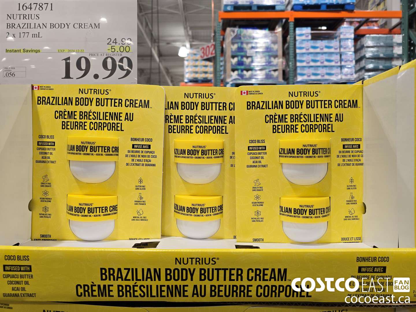 1647871 NUTRIUS BRAZILIAN BODY CREAM 2 X 177ML ($5.00 INSTANT SAVINGS EXPIRES ON 2024-12-22) $19.99