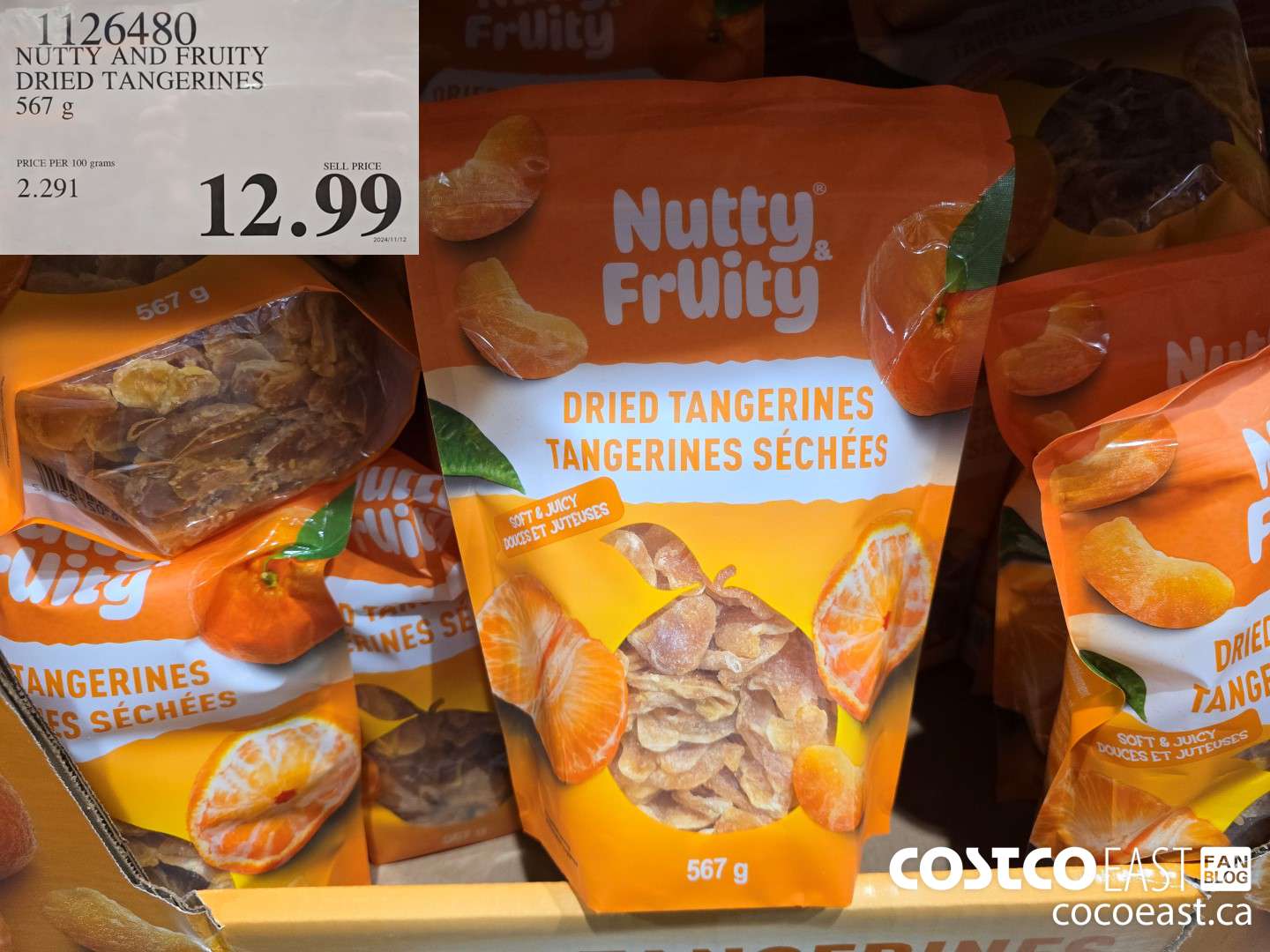 1126480 NUTTY AND FRUITY DRIED TANGERINES 567 g $12.99