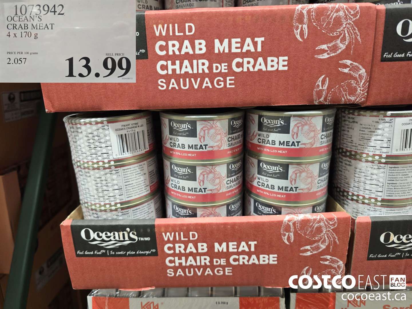 1073942 OCEAN'S CRAB MEAT 4 X 170 G $13.99