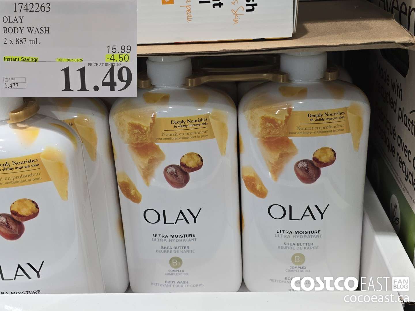 1742263 OLAY BODY WASH 2 X 887 mL ($4.50 INSTANT SAVINGS EXPIRES ON 2025-01-26) $11.49