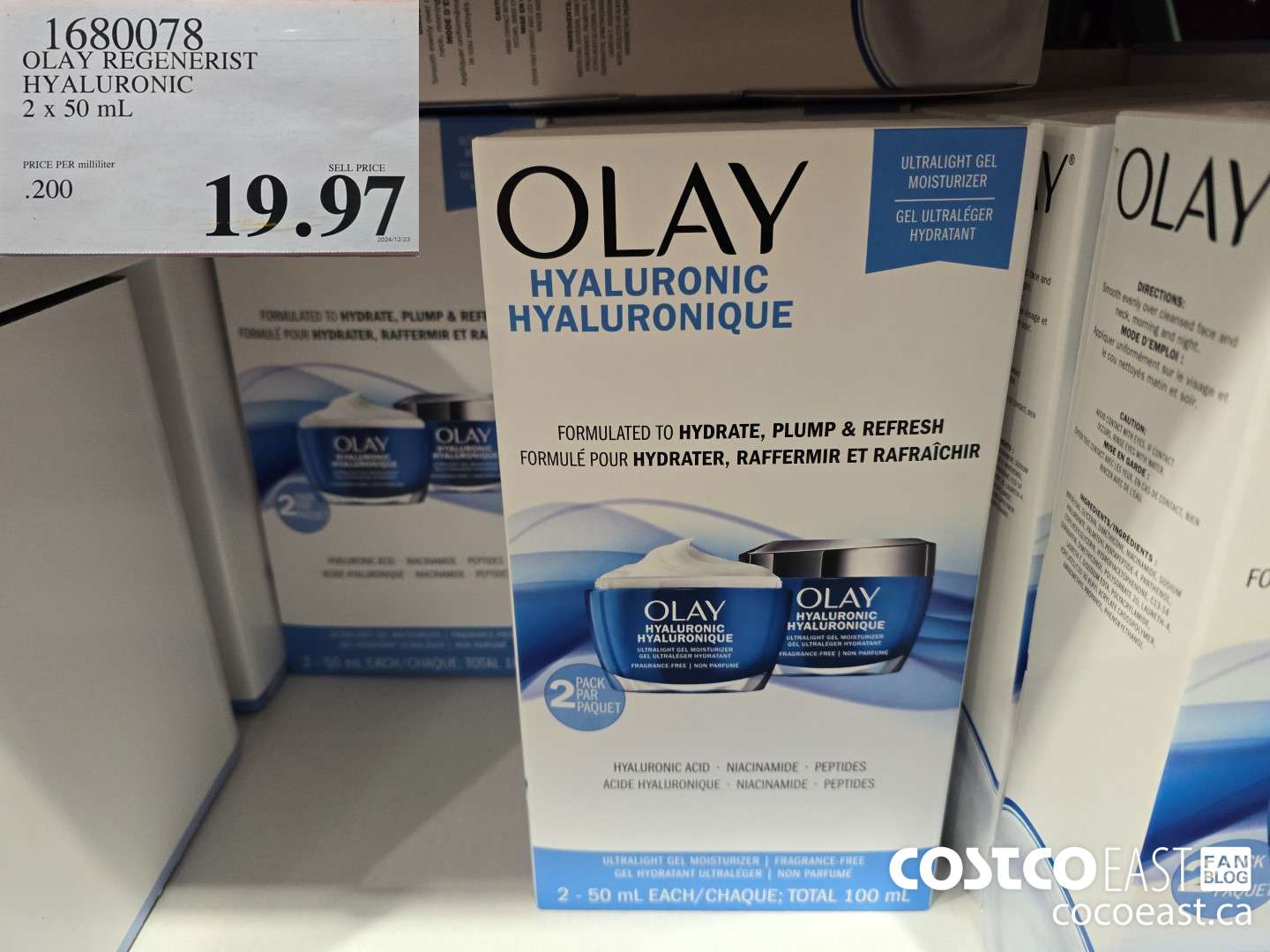 1680078 OLAY REGENERIST HYALURONIC 2x50ML  $19.97