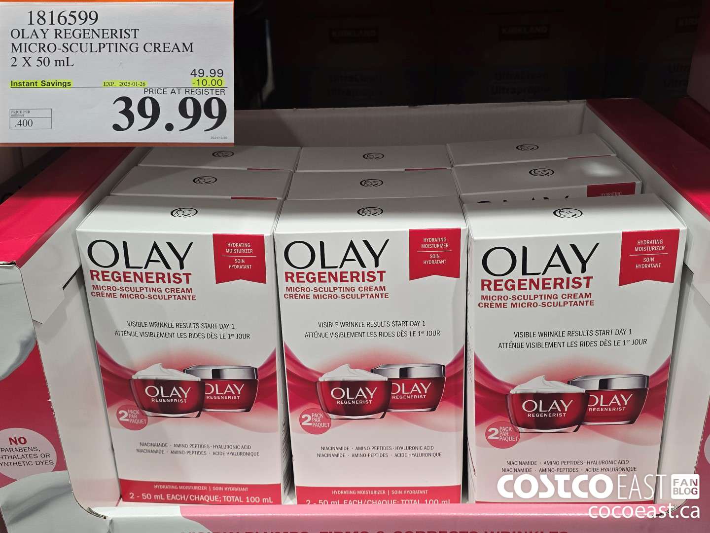 1816599 OLAY REGENERIST MICRO-SCULPTING CREAM 2 X 50 ML ($10.00 INSTANT SAVINGS EXPIRES ON 2025-01-26) $39.99