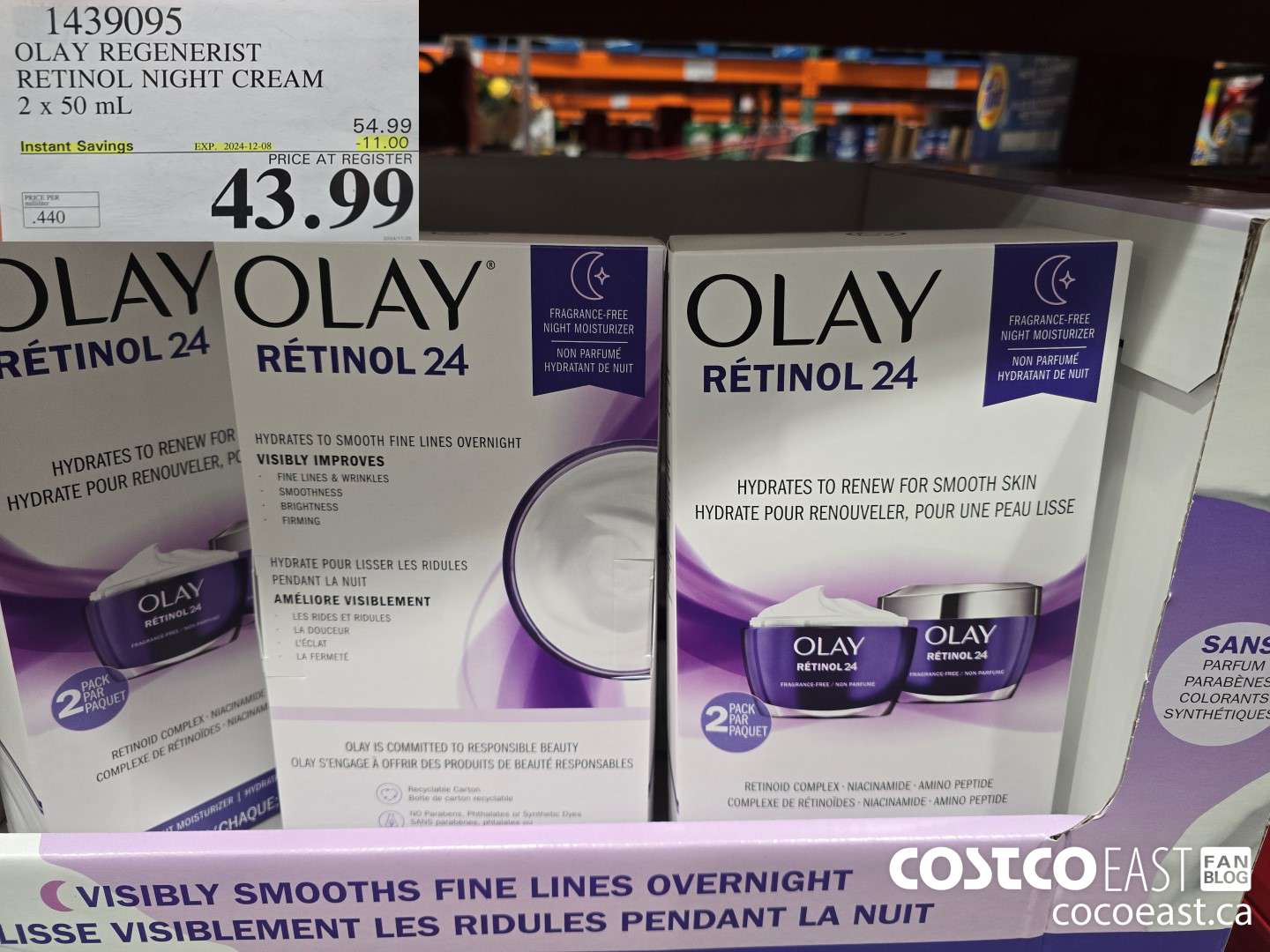 1439095 OLAY REGENERIST RETINOL NIGHT CREAM 2 x 50ML ($11.00 INSTANT SAVINGS EXPIRES ON 2024-12-08) $43.99