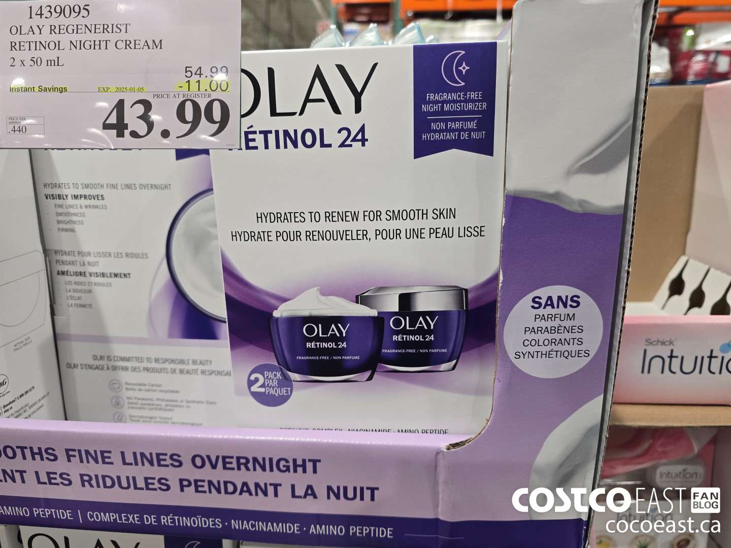 1439095 OLAY REGENERIST RETINOL NIGHT CREAM 2 x 50ML ($11.00 INSTANT SAVINGS EXPIRES ON 2025-01-05) $43.99
