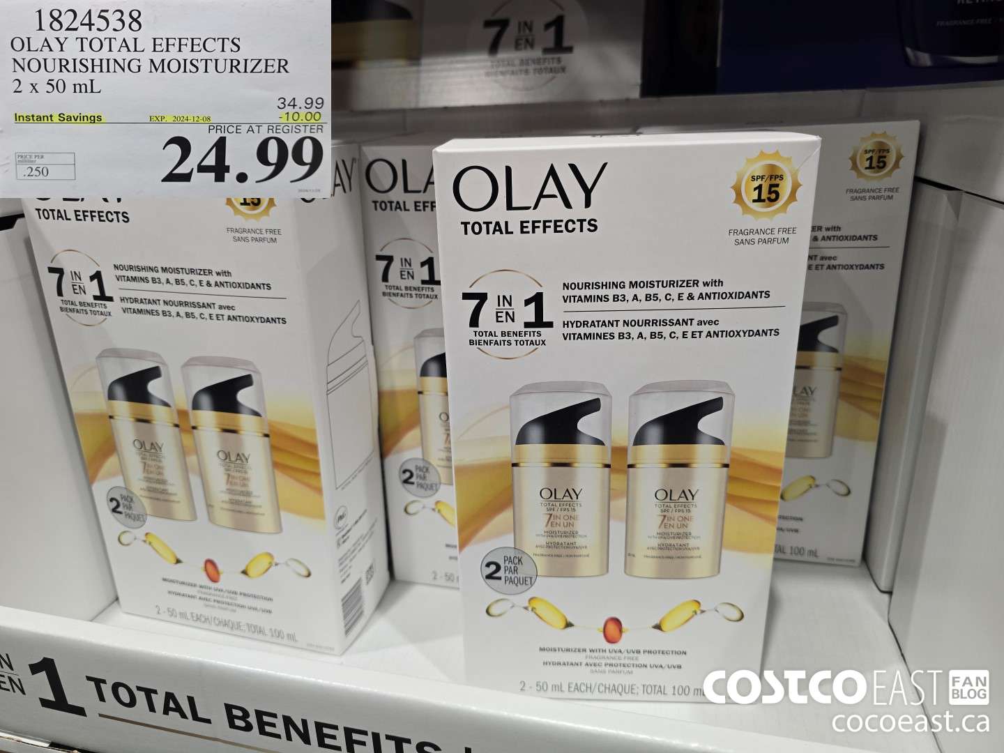 1824538 OLAY TOTAL EFFECTS NOURISHING MOISTURIZER 2 x 50 mL ($10.00 INSTANT SAVINGS EXPIRES ON 2024-12-08) $24.99