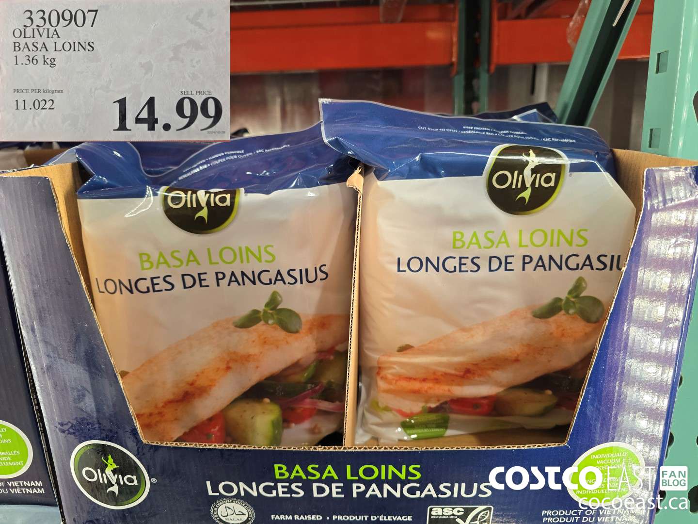 330907 OLIVIA BASA LOINS 1.36 KG $14.99