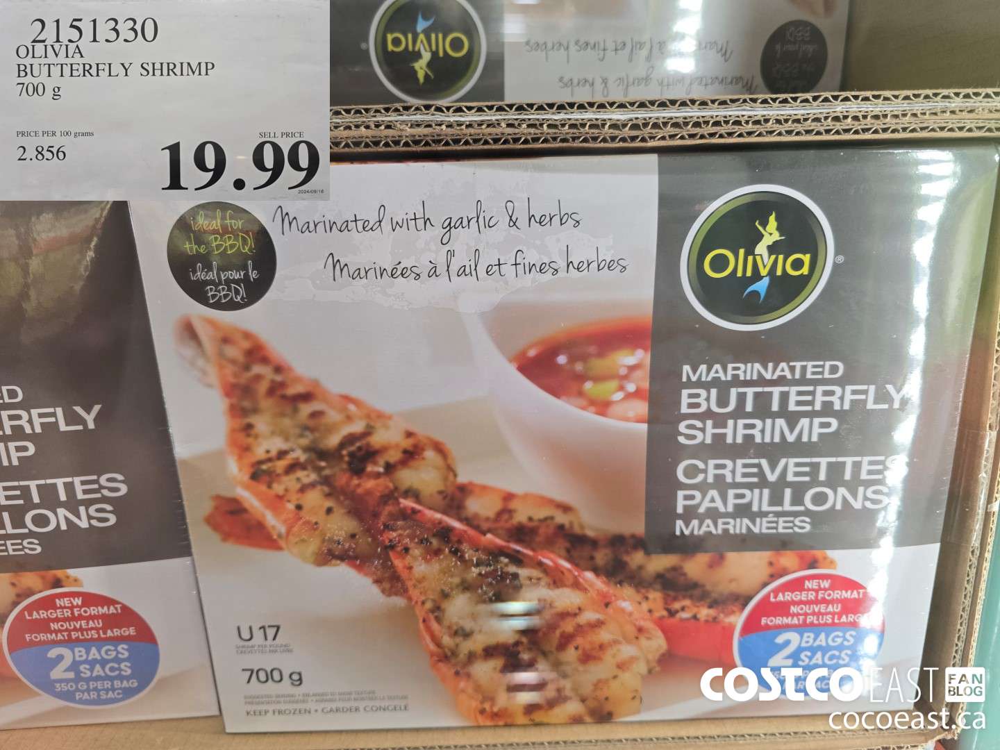 2151330 OLIVIA BUTTERFLY SHRIMP 700 G $19.99