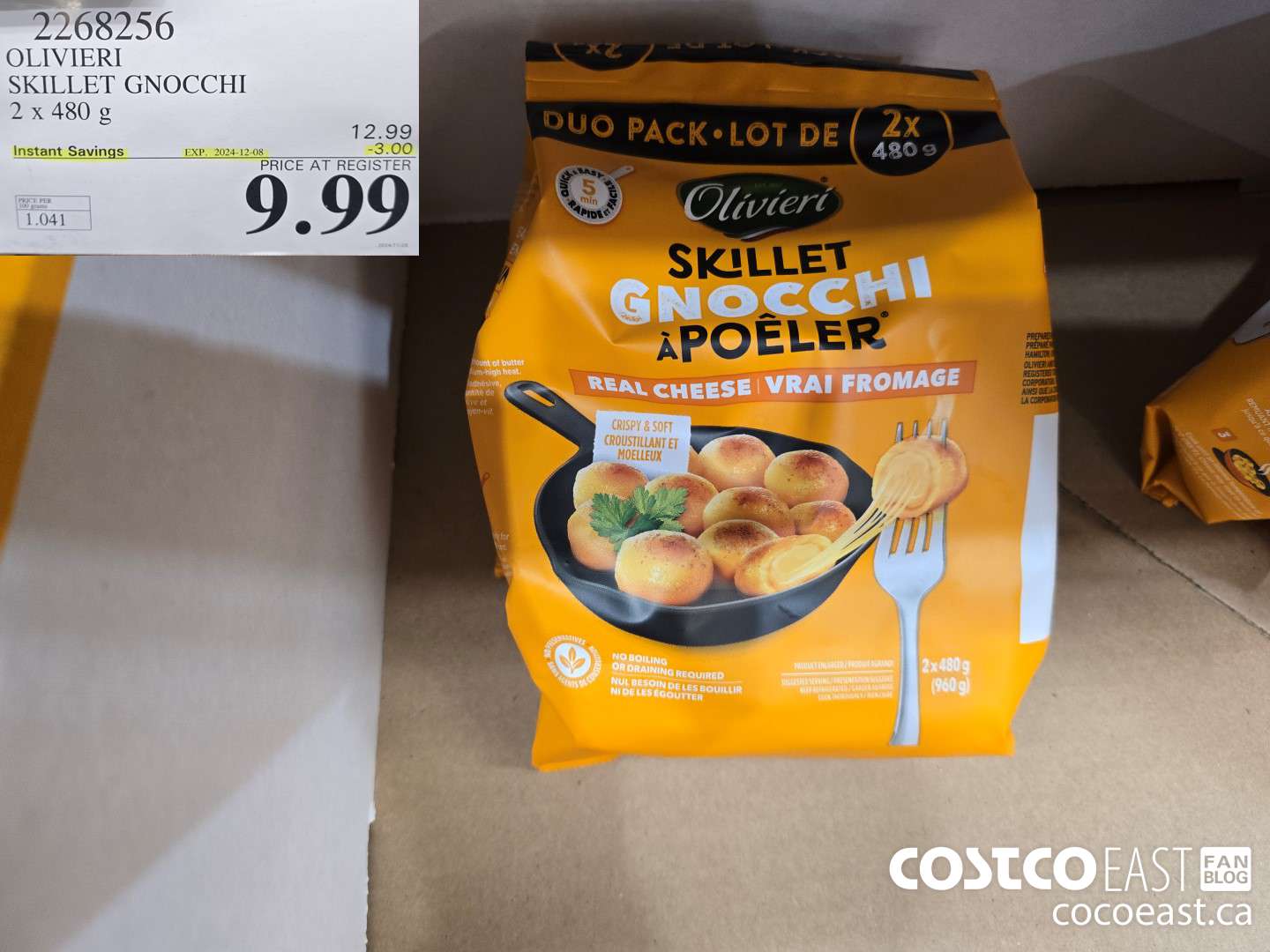 2268256 OLIVIERI SKILLET GNOCCHI 2 x 480 g ($3.00 INSTANT SAVINGS EXPIRES ON 2024-12-08) $9.99