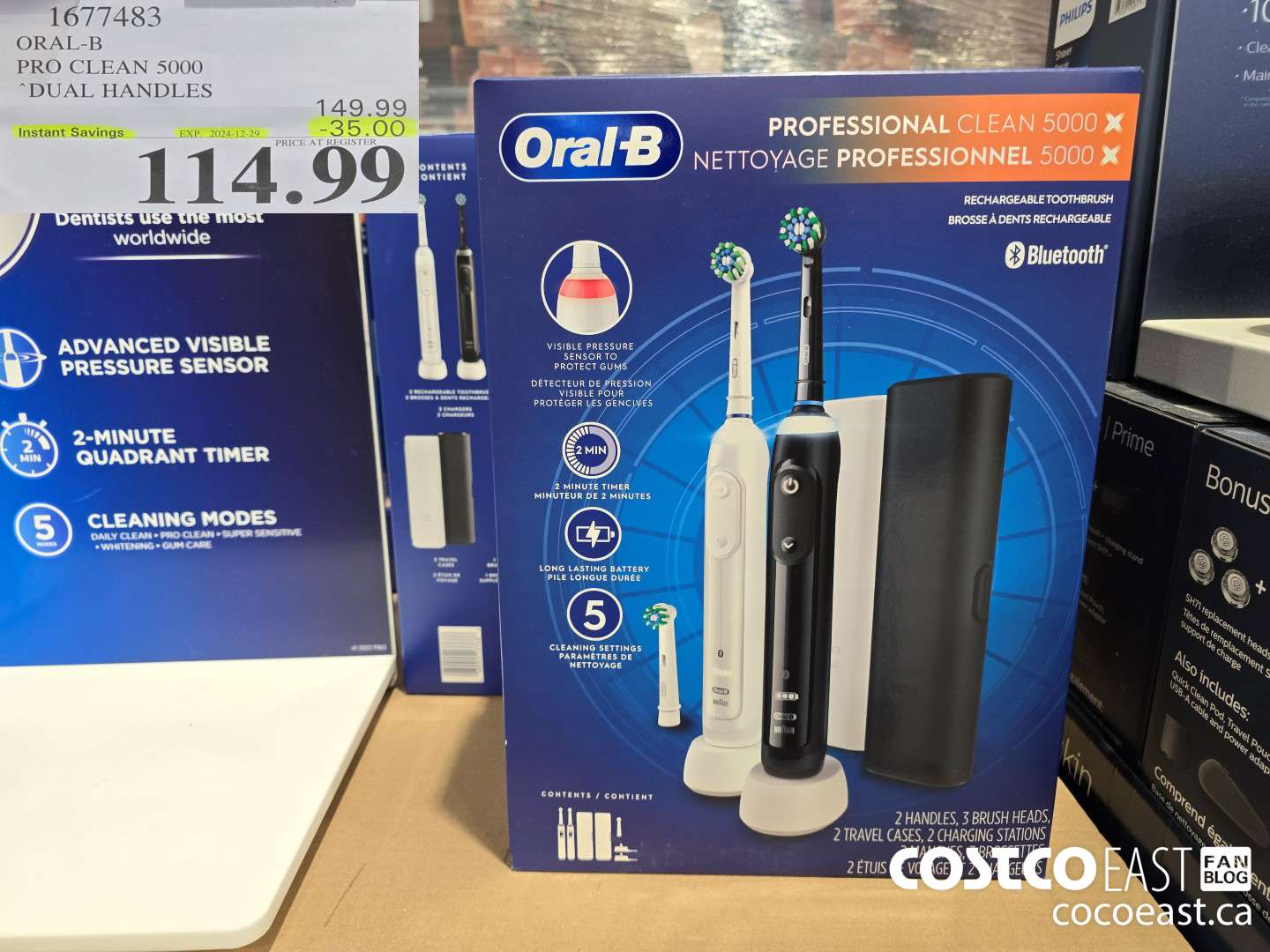 1677483 ORAL-B PRO CLEAN 5000 DUAL HANDLES ($35.00 INSTANT SAVINGS EXPIRES ON 2024-12-29) $114.99