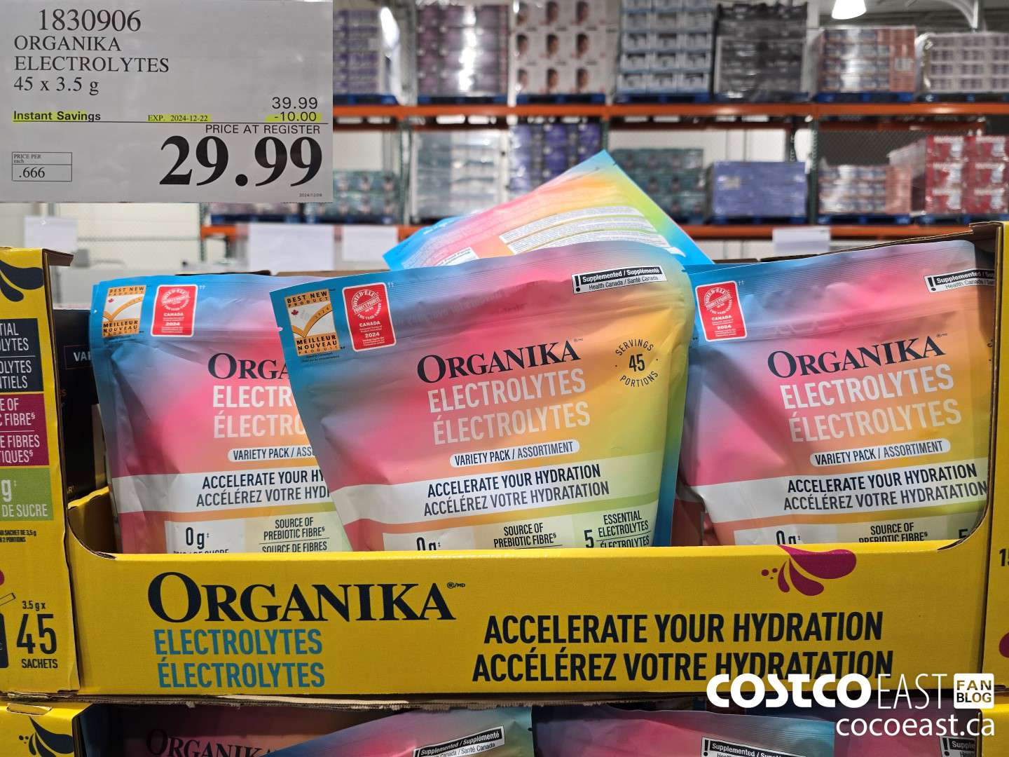 1830906 ORGANIKA ELECTROLYTES 45 x 3.5 g ($10.00 INSTANT SAVINGS EXPIRES ON 2024-12-22) $29.99