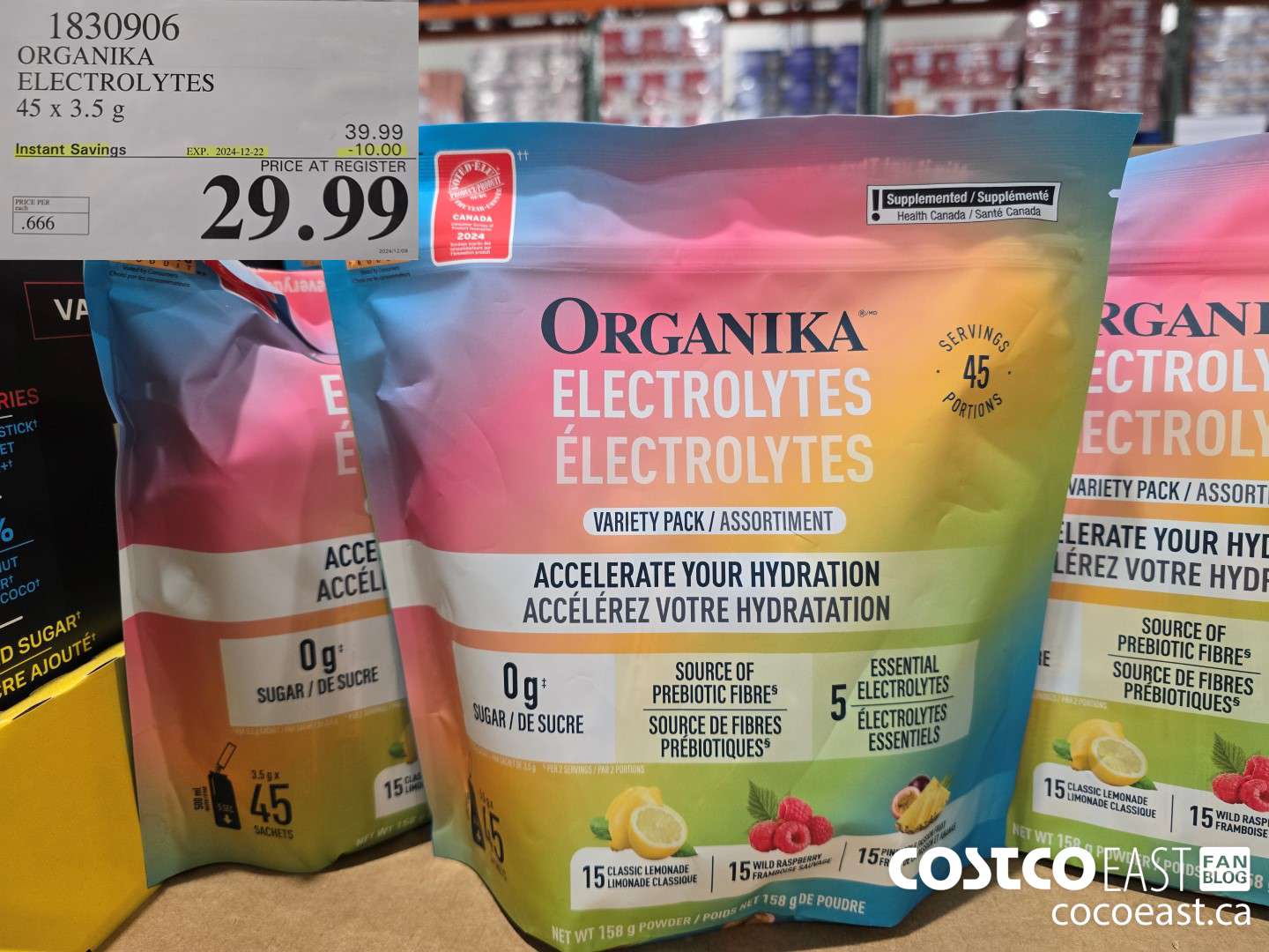 1830906 ORGANIKA ELECTROLYTES 45 x 3.5 g ($10.00 INSTANT SAVINGS EXPIRES ON 2024-12-22) $29.99