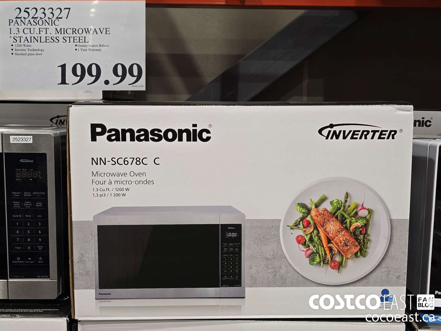 2523327 PANASONIC 1.3 CU.FT. MICROWAVE STAINLESS STEEL $199.99
