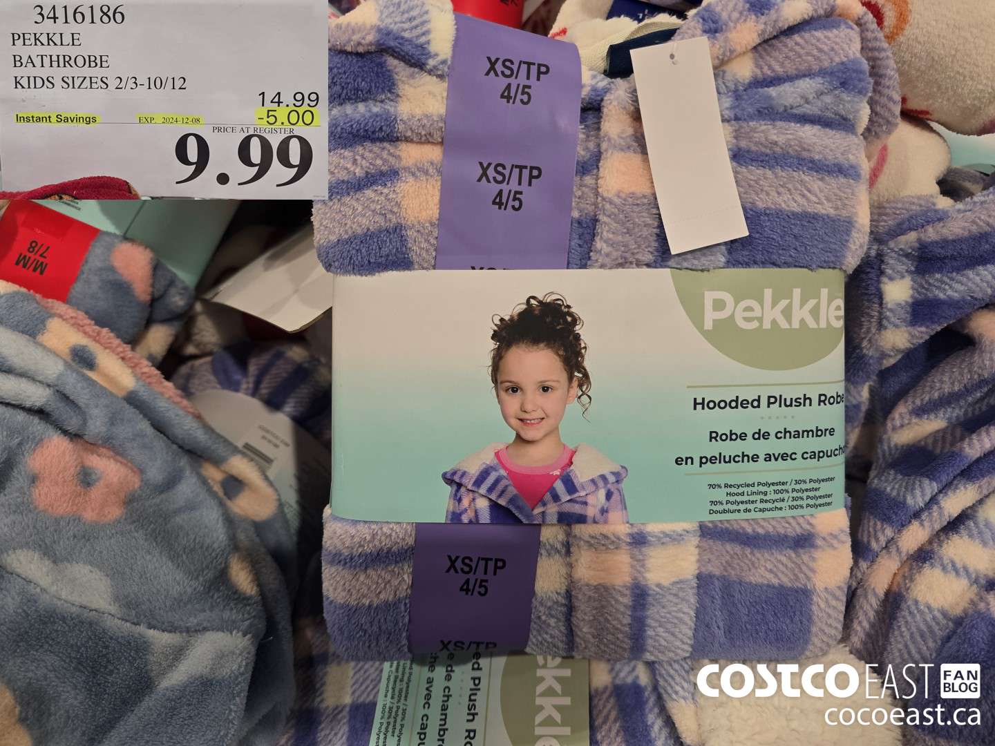 3416186 PEKKLE BATHROBE KIDS SIZES 2/3-10/12 ($5.00 INSTANT SAVINGS EXPIRES ON 2024-12-08) $9.99