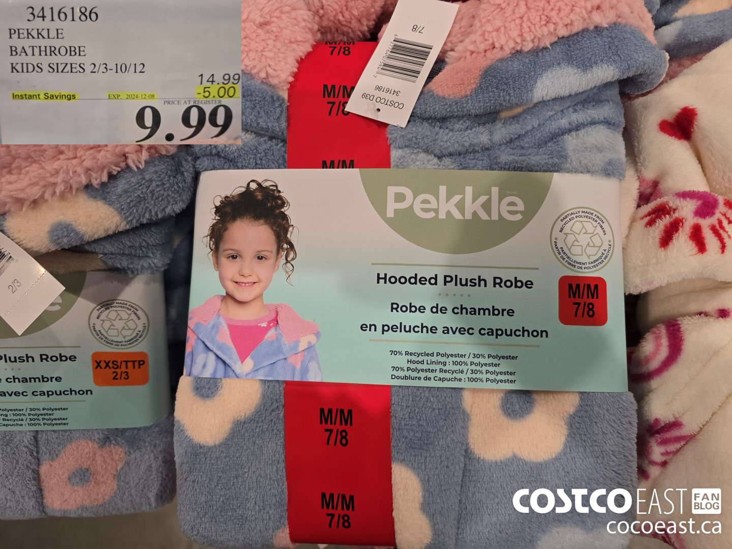 3416186 PEKKLE BATHROBE KIDS SIZES 2/3-10/12 ($5.00 INSTANT SAVINGS EXPIRES ON 2024-12-08) $9.99