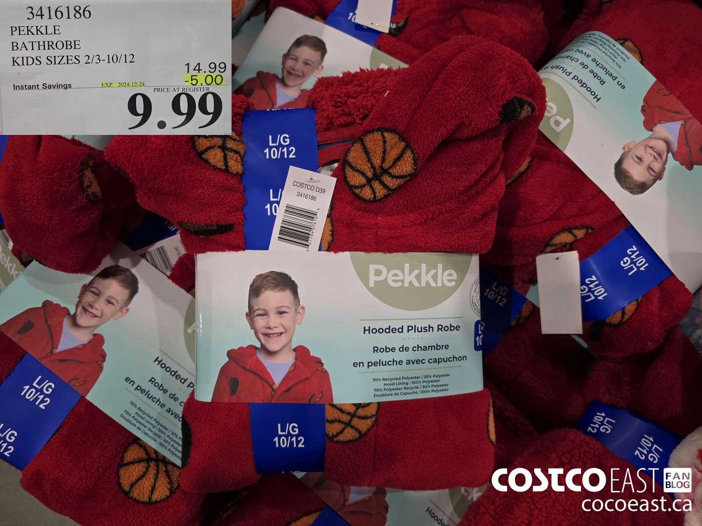 3416186 PEKKLE BATHROBE KIDS SIZES 2/3-10/12 ($5.00 INSTANT SAVINGS EXPIRES ON 2024-12-24) $9.99