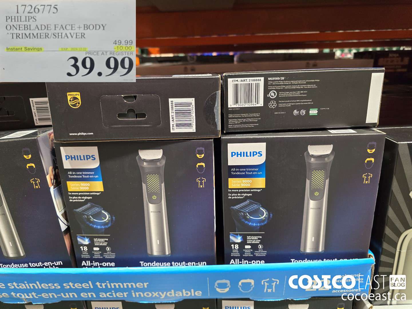 1726775 PHILIPS ONEBLADE FACE+ BODY TRIMMER/SHAVER ($10.00 INSTANT SAVINGS EXPIRES ON 2024-12-22) $39.99