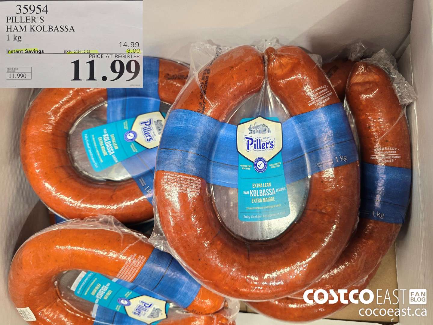 35954 PILLER'S HAM KOLBASSA 1 kg ($3.00 INSTANT SAVINGS EXPIRES ON 2024-12-22) $11.99