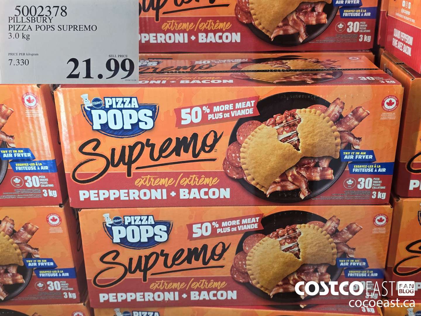 5002378 PILLSBURY PIZZA POPS SUPREMO 3.0 KG $21.99