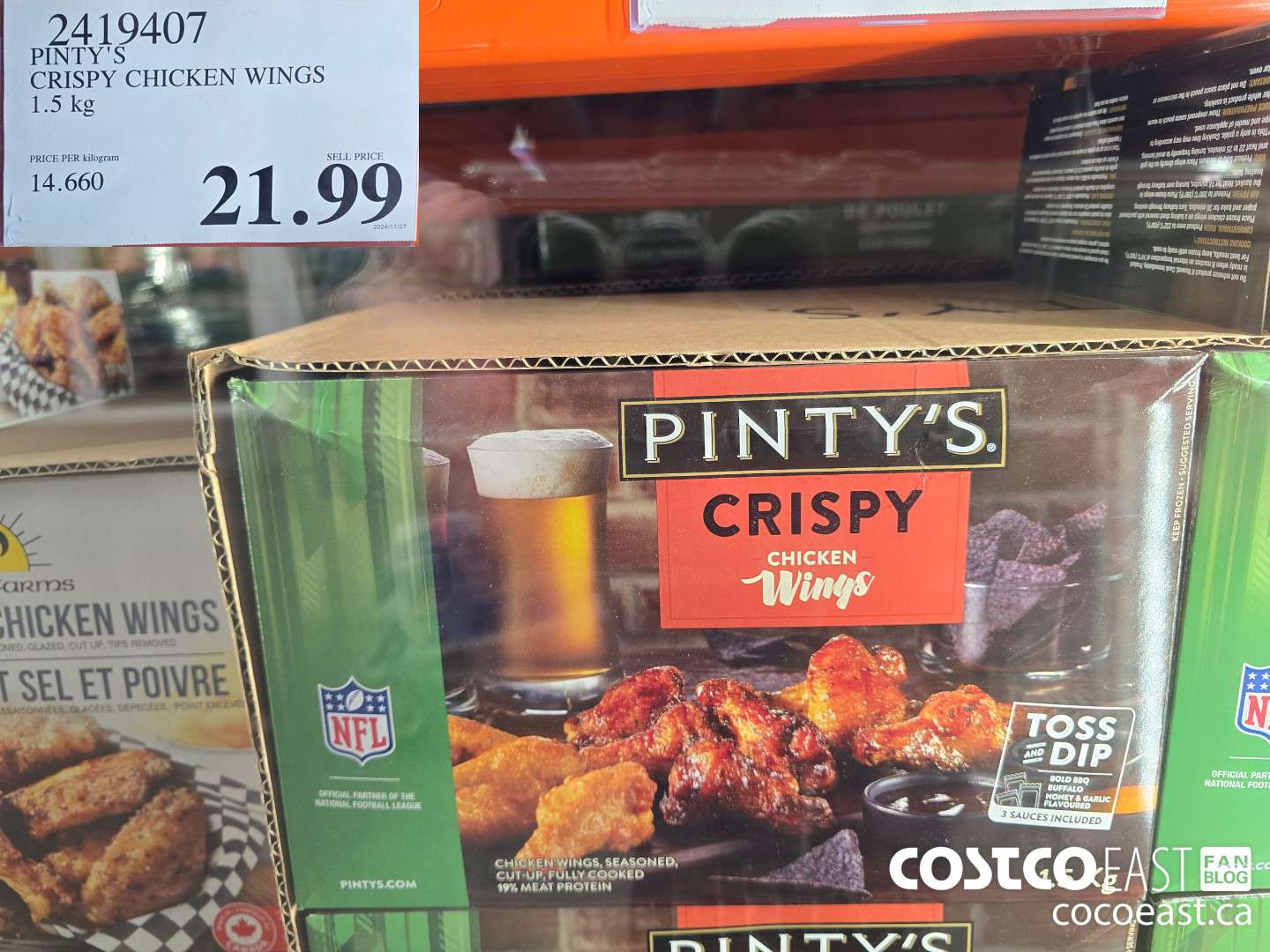 2419407 PINTY'S CRISPY CHICKEN WINGS 1.5 kg $21.99