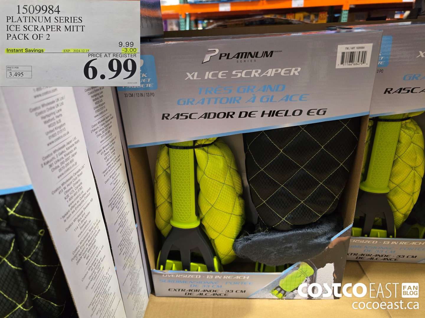 1509984 PLATINUM SERIES ICE SCRAPER MITT PACK OF 2 ($3.00 INSTANT SAVINGS EXPIRES ON 2024-12-15) $6.99