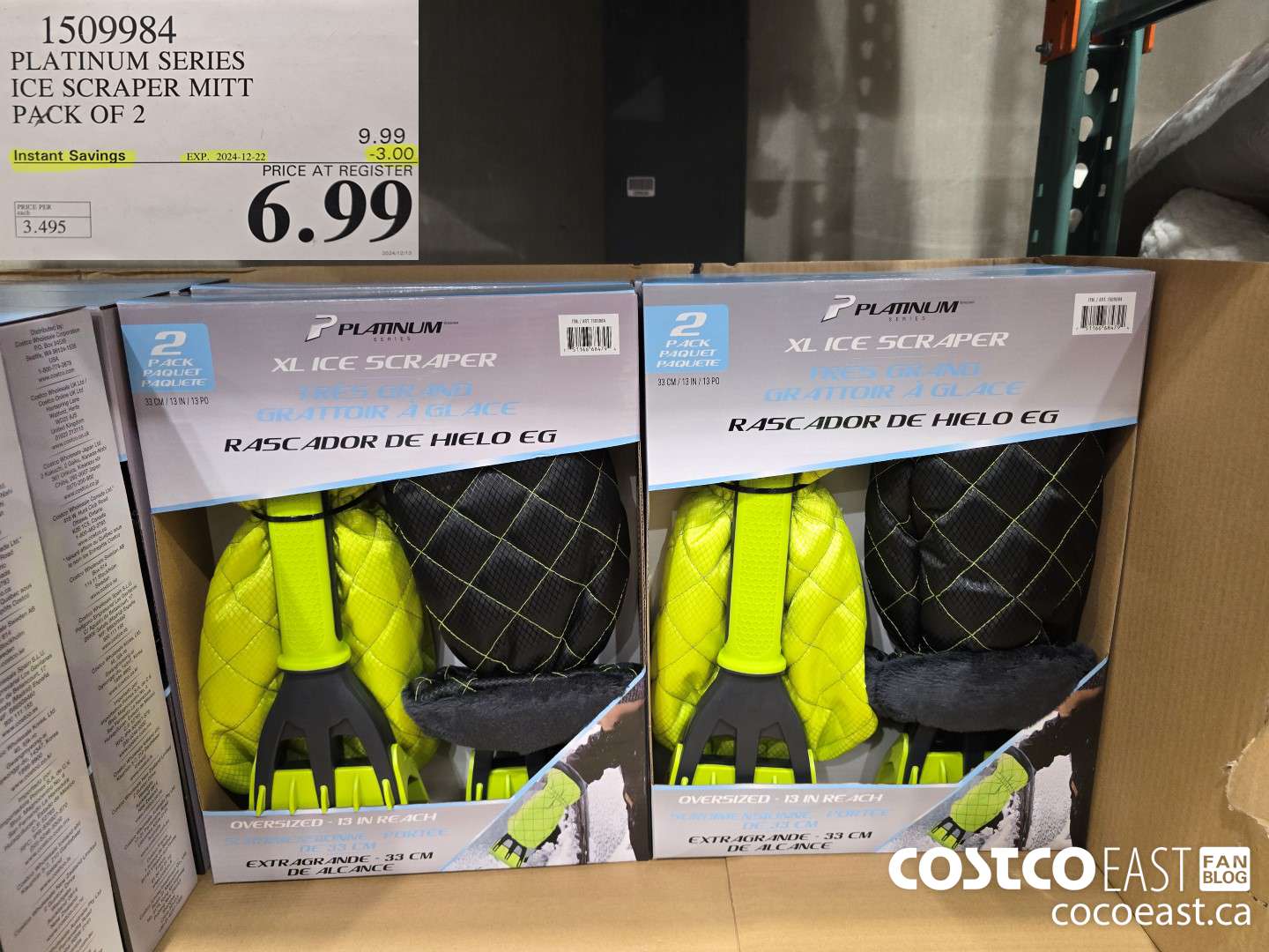 1509984 PLATINUM SERIES ICE SCRAPER MITT PACK OF 2 ($3.00 INSTANT SAVINGS EXPIRES ON 2024-12-22) $6.99