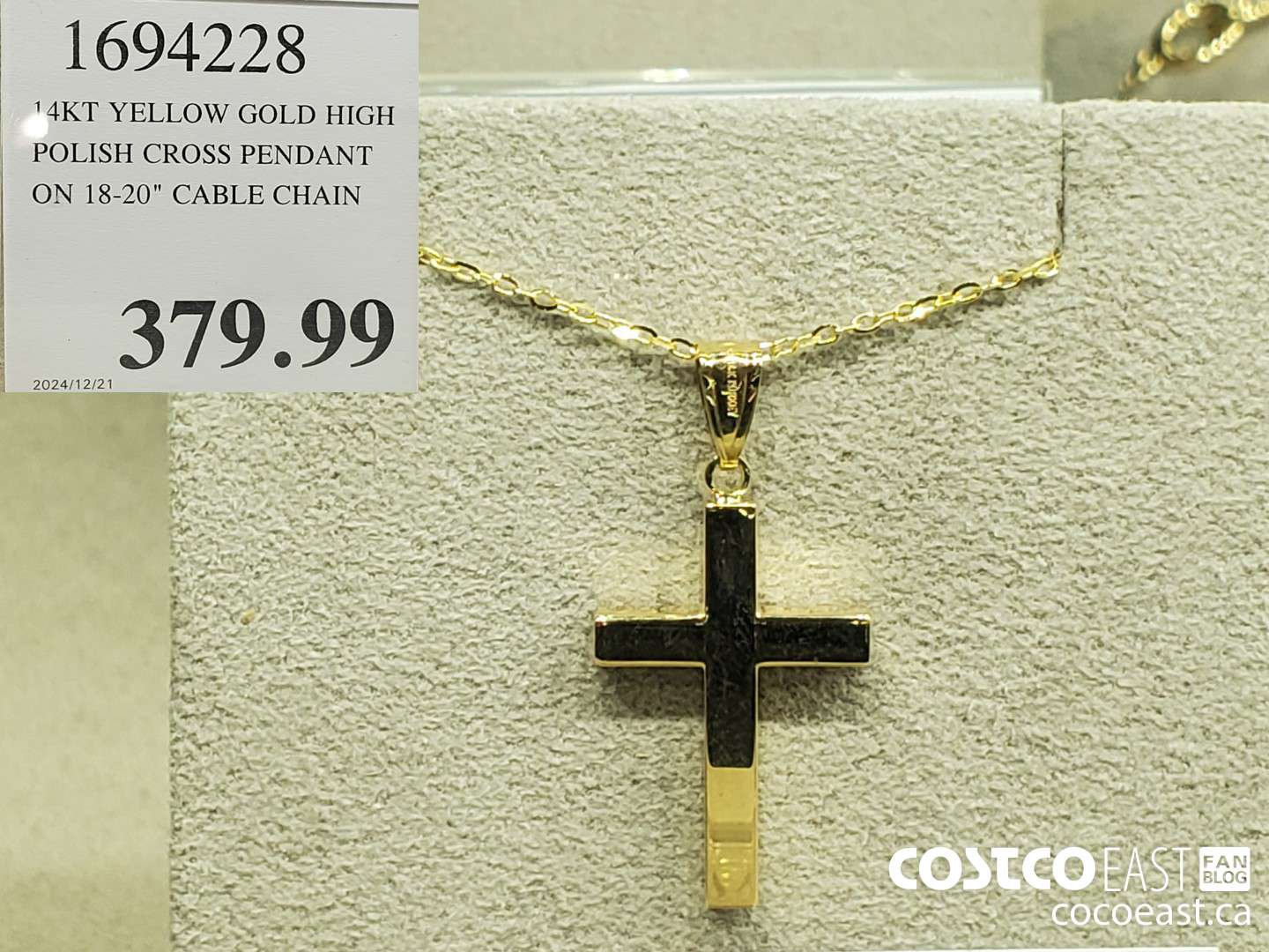 1694228 POLISH CROSS PENDANT ON 18-20