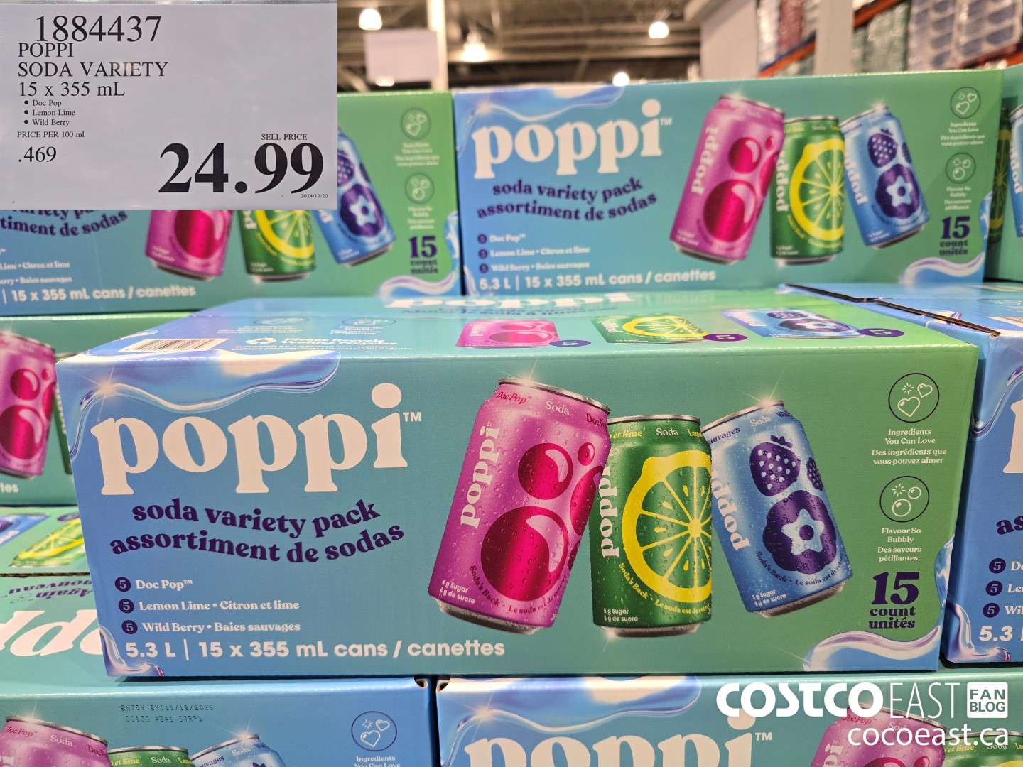 1884437 POPPI SODA VARIETY 15 X 355 ML $24.99