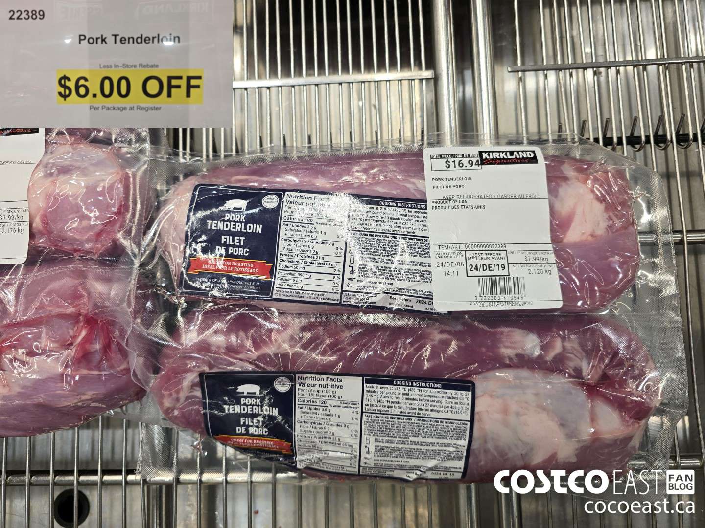 22389 PORK TENDERLOIN ($6.00 INSTANT SAVINGS)