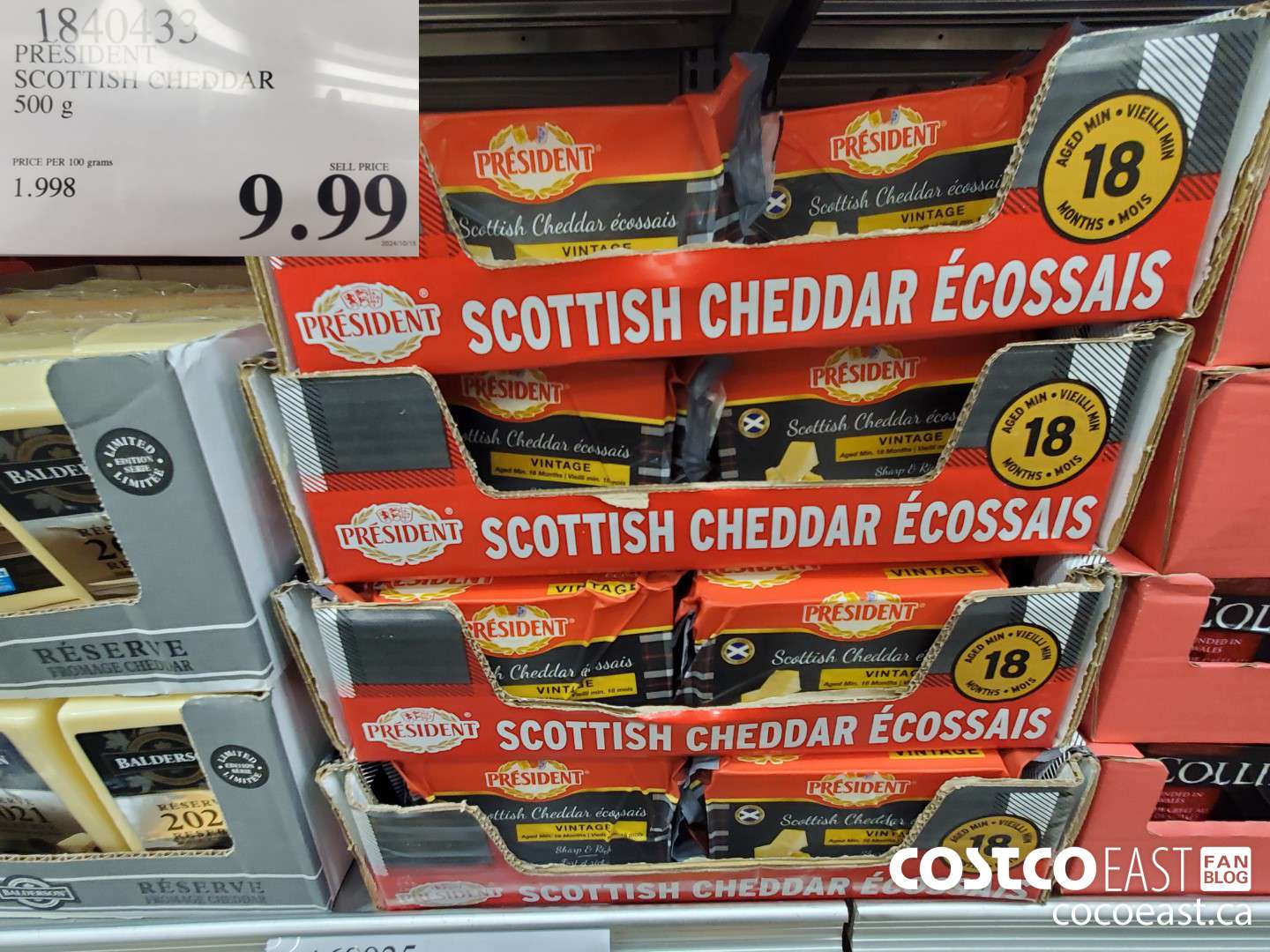 1840433 PRESIDENT SCOTTISH CHEDDAR 500 G $9.99