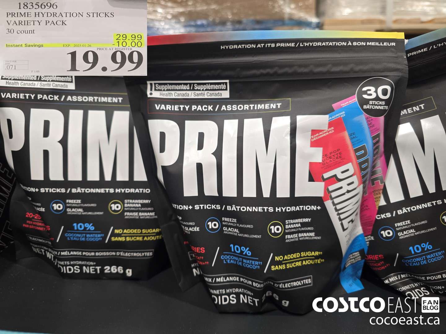 1835696 PRIME HYDRATION STICKS VARIETY PACK 30 count ($10.00 INSTANT SAVINGS EXPIRES ON 2025-01-26) $19.99