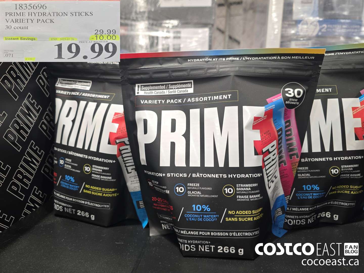 1835696 PRIME HYDRATION STICKS VARIETY PACK 30 count ($10.00 INSTANT SAVINGS EXPIRES ON 2025-01-26) $19.99