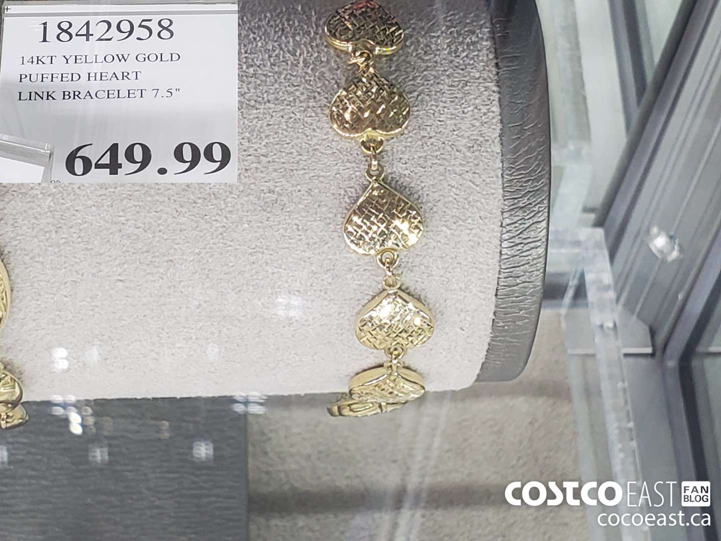 1842958 PUFFED HEART LINK BRACELET 7.5