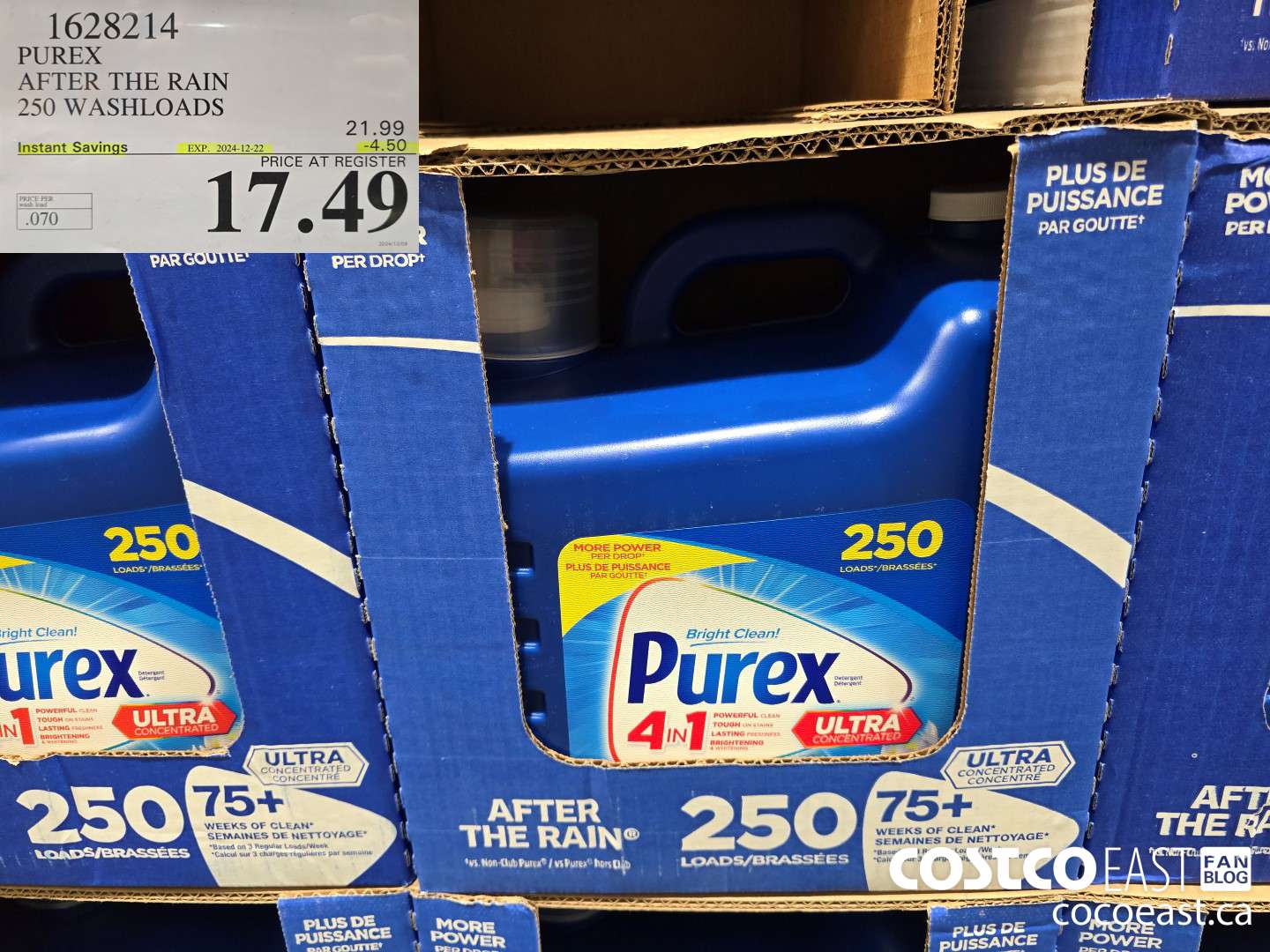 1628214 PUREX AFTER THE RAIN 250 washloads ($4.50 INSTANT SAVINGS EXPIRES ON 2024-12-22) $17.49