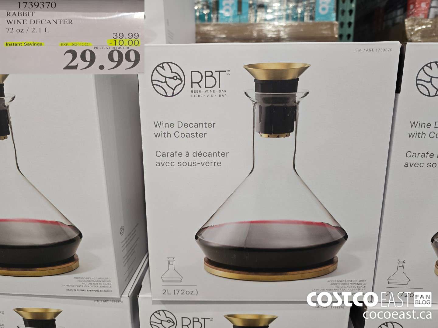 1739370 RABBIT WINE DECANTER 2.1L / 72 OZ  ($10.00 INSTANT SAVINGS EXPIRES ON 2024-12-22) $29.99