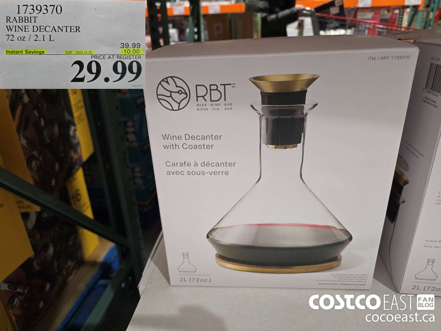 1739370 RABBIT WINE DECANTER 2.1L / 72 OZ  ($10.00 INSTANT SAVINGS EXPIRES ON 2024-12-22) $29.99